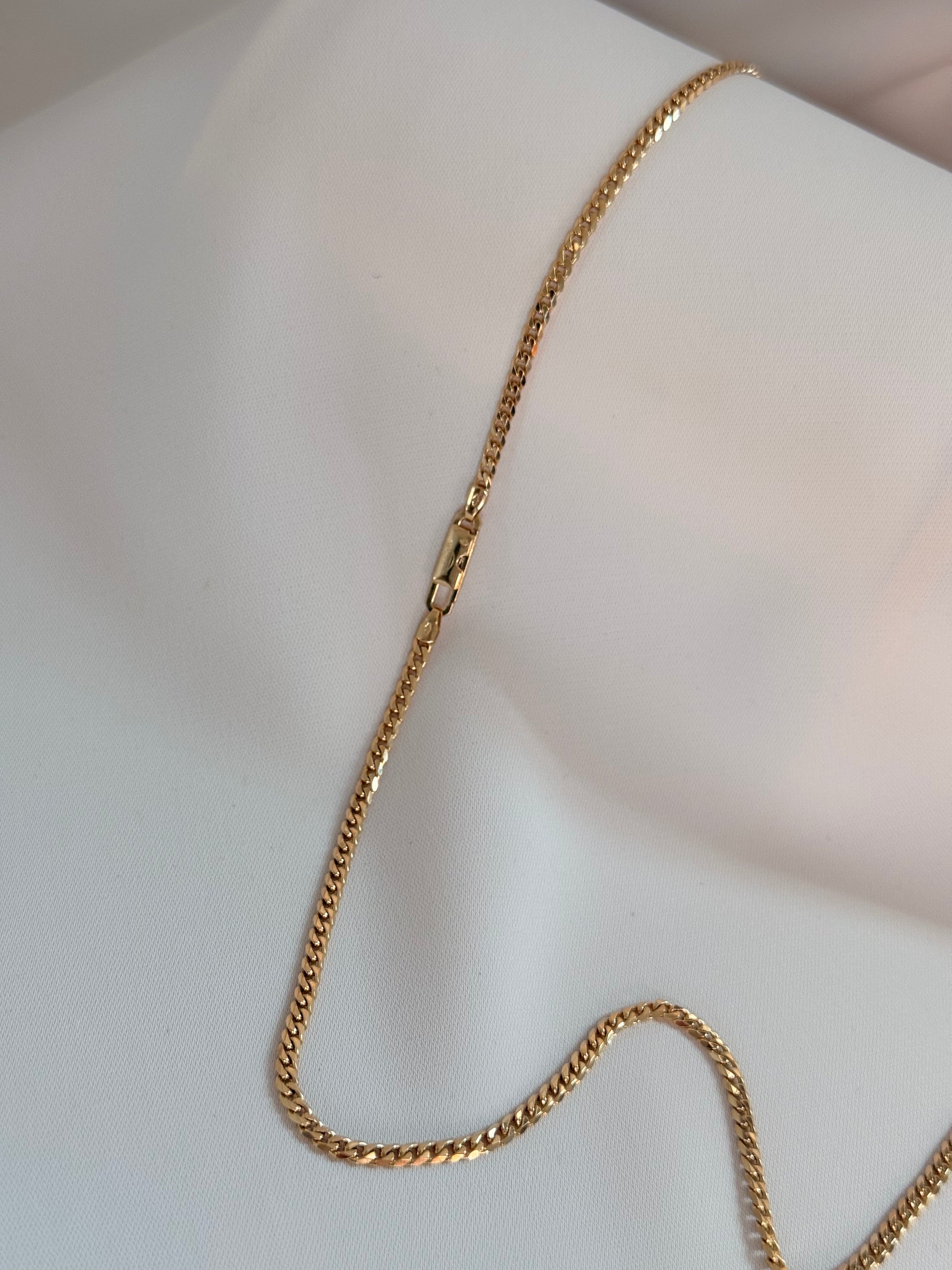 Cuban knitted Necklace 60cm 18K