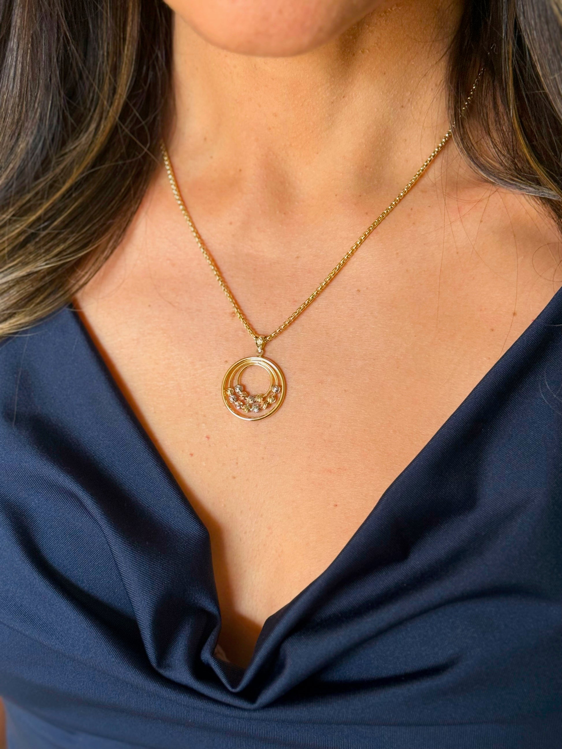 Necklace Veneciana 45cm & Pendant 14k