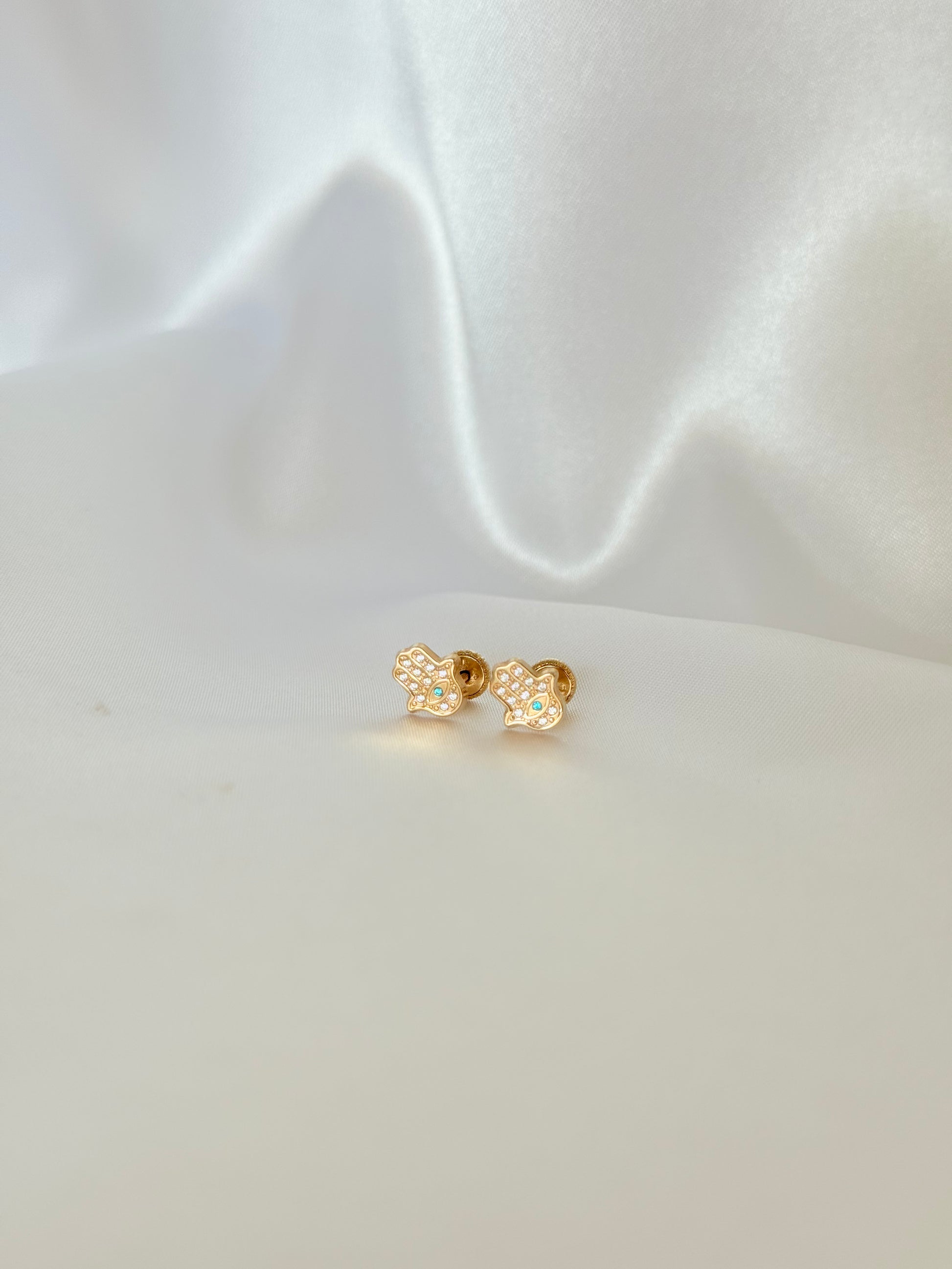 Mini Zirconia Fatima Hand 14K