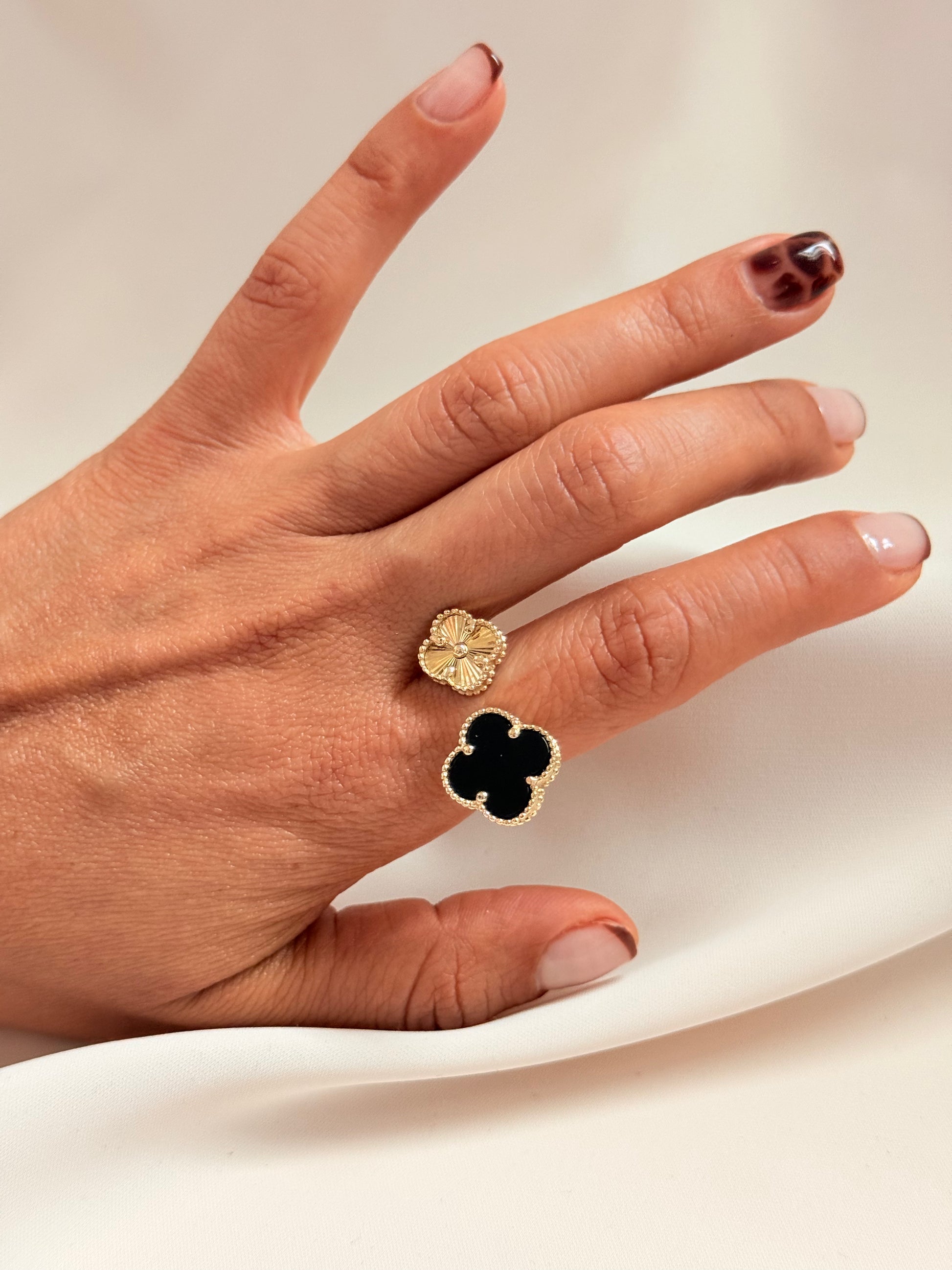 Nova Flower Ring 14k Adjustable