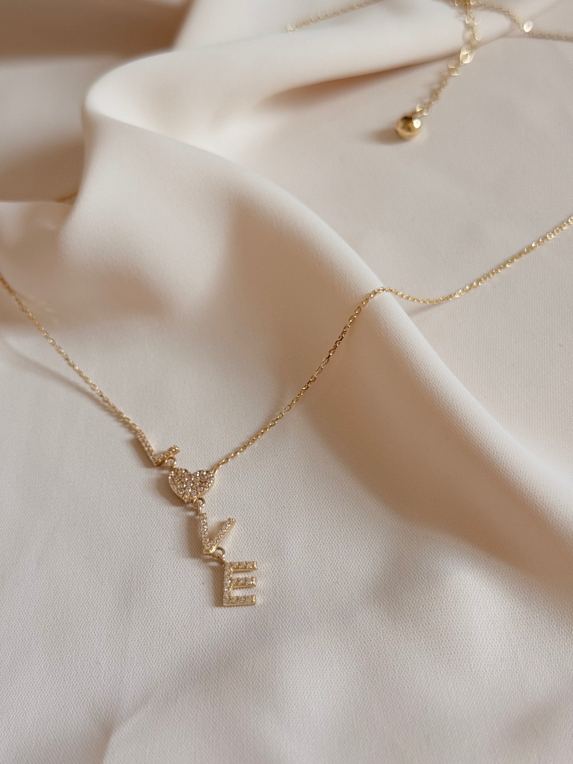 Love Necklace 50cm Adjustable 14K