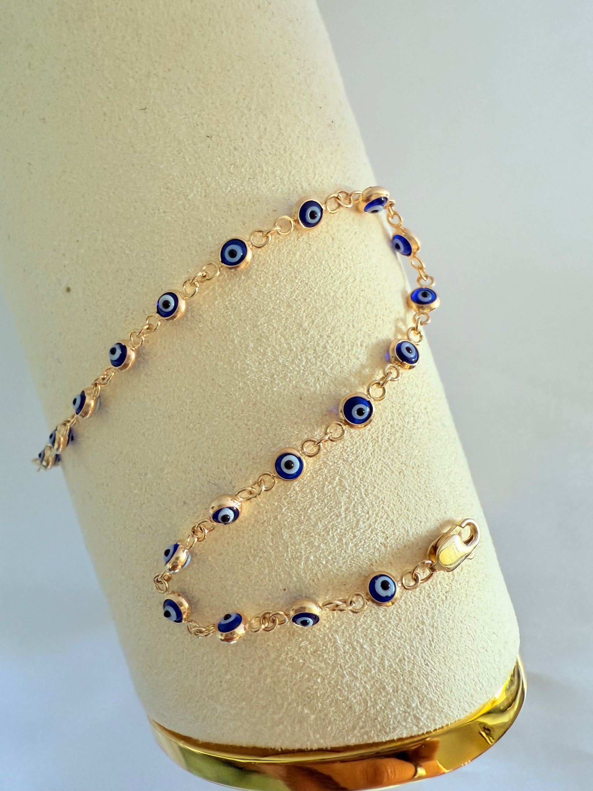 Mini Turkish Eye bracelet 14k