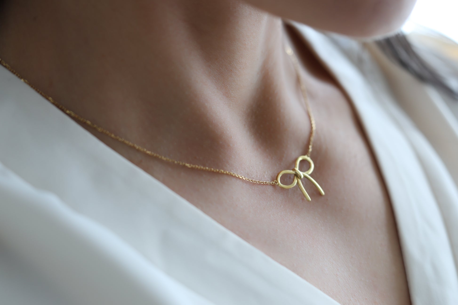 Ribbon Necklace 45cm 18K