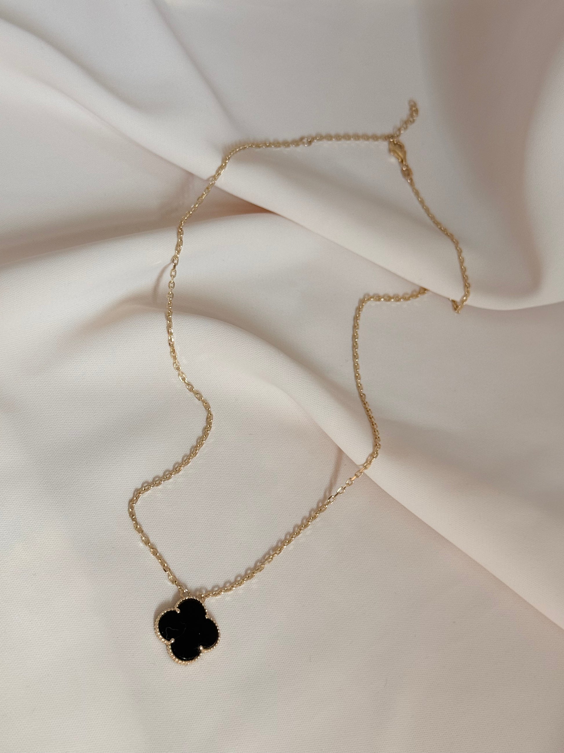 Black Necklace adjustable 49cm 14K