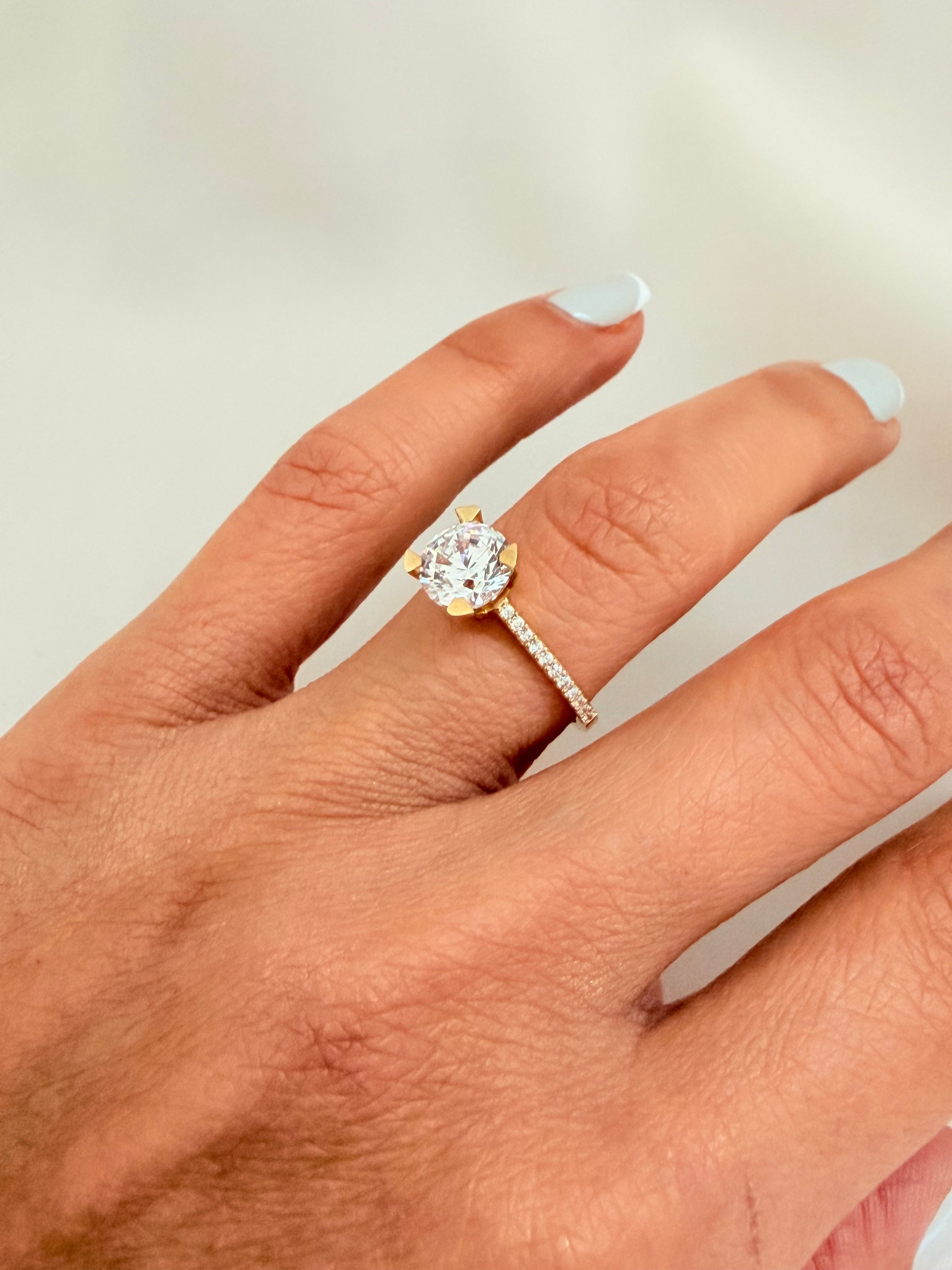 Solitario Zirconia Italiana 18k size 6/2
