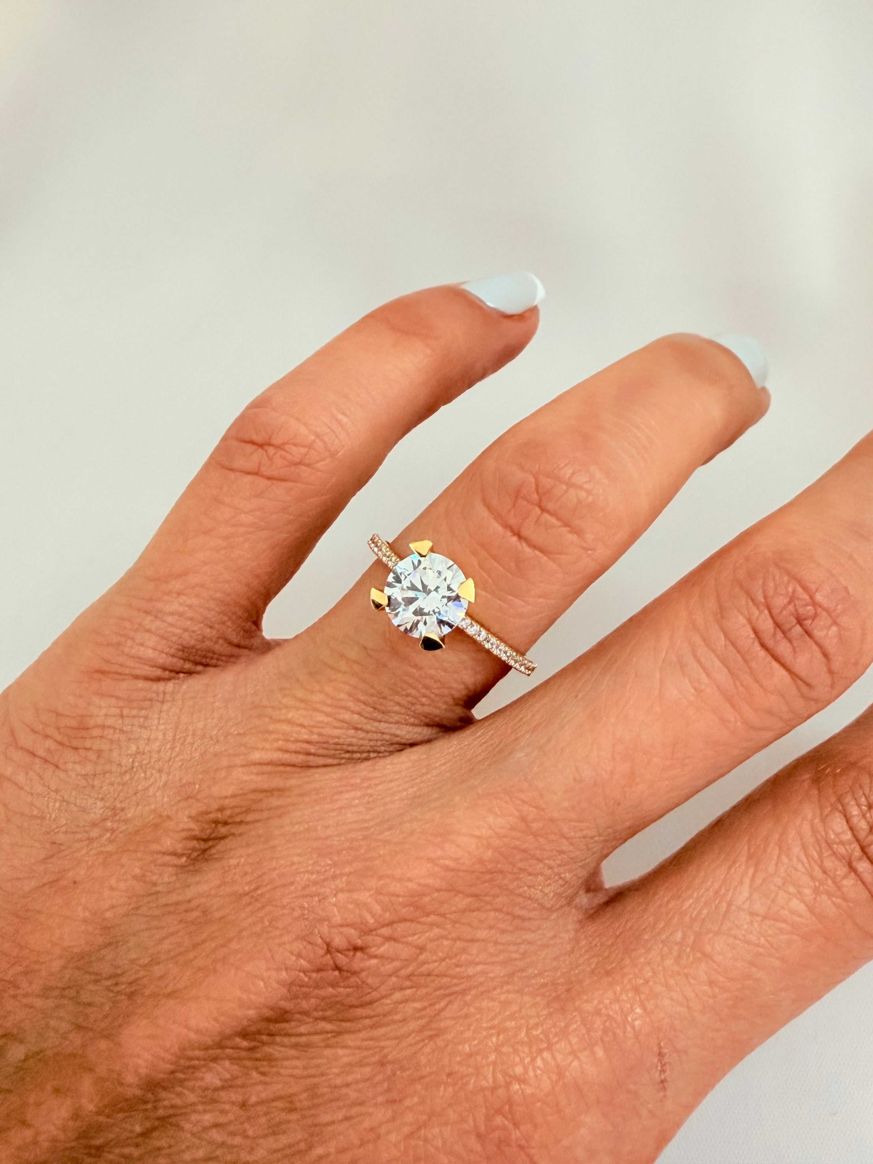 Solitario Zirconia Italiana 18k size 6/2