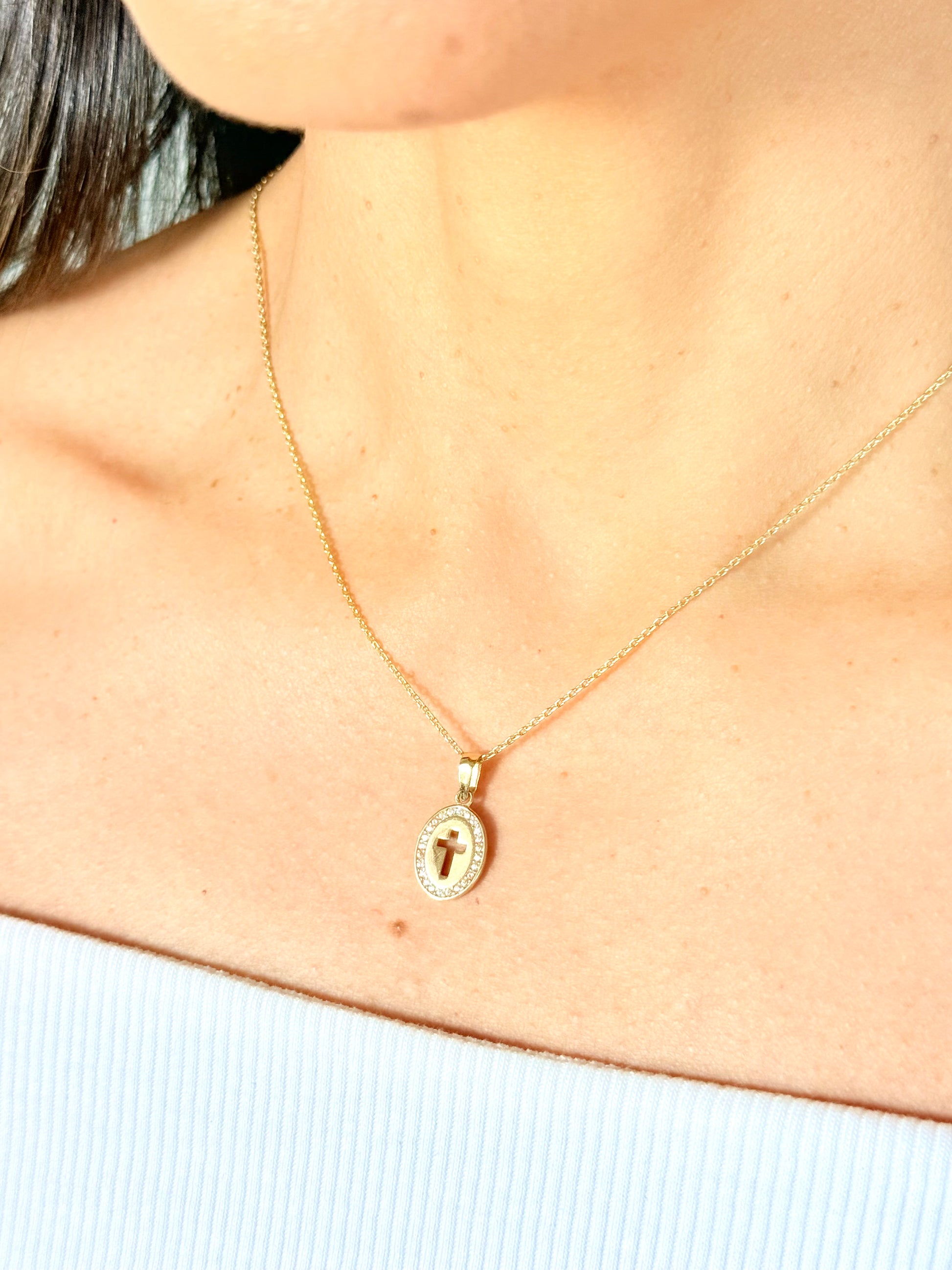 Necklace Jireh Cross 14k 40cm