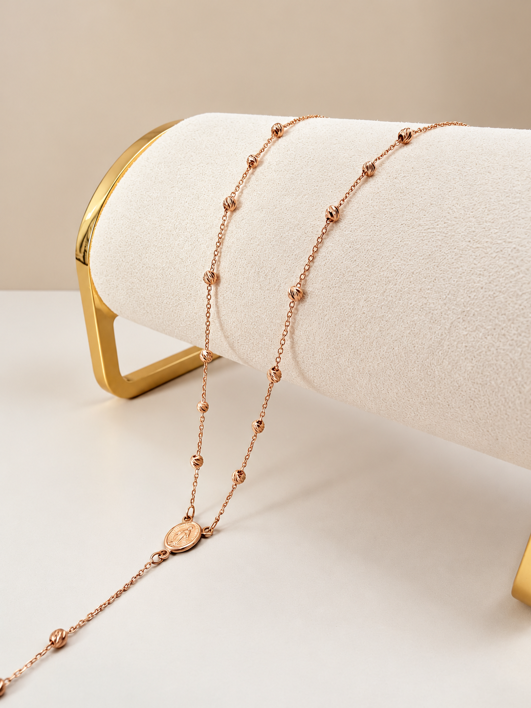 Rosario Oro Rosa 14k 45cm