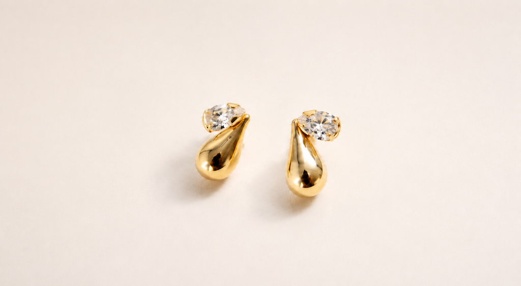 Aretes Gotas de Luz 14k