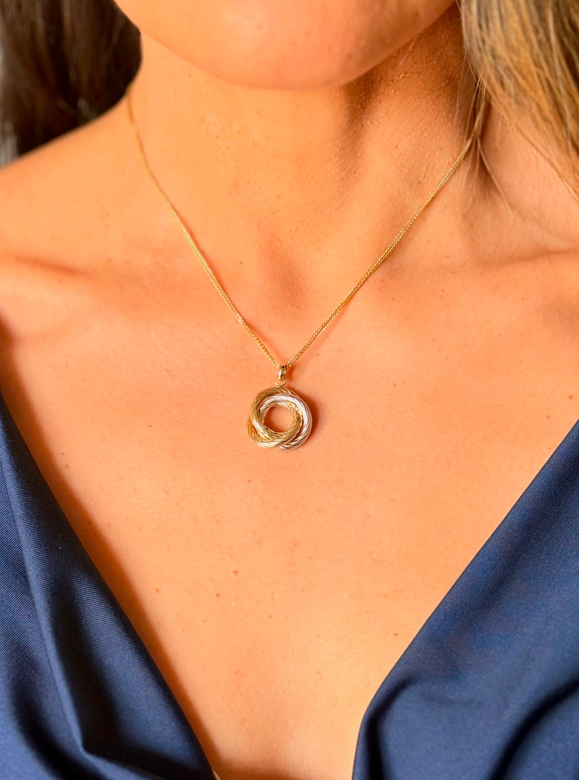 Necklace Spiguetta & Pendant 40cm 14k