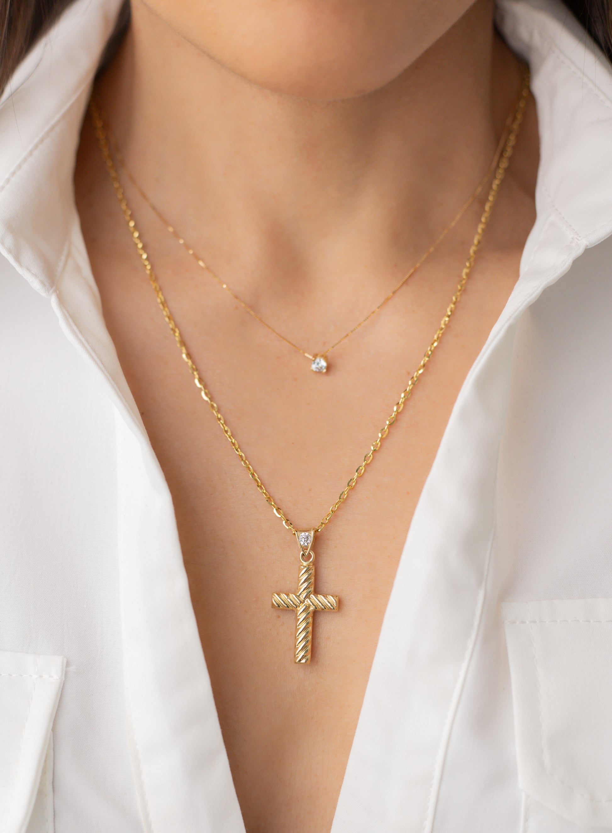 Cross Necklace 51cm 14K