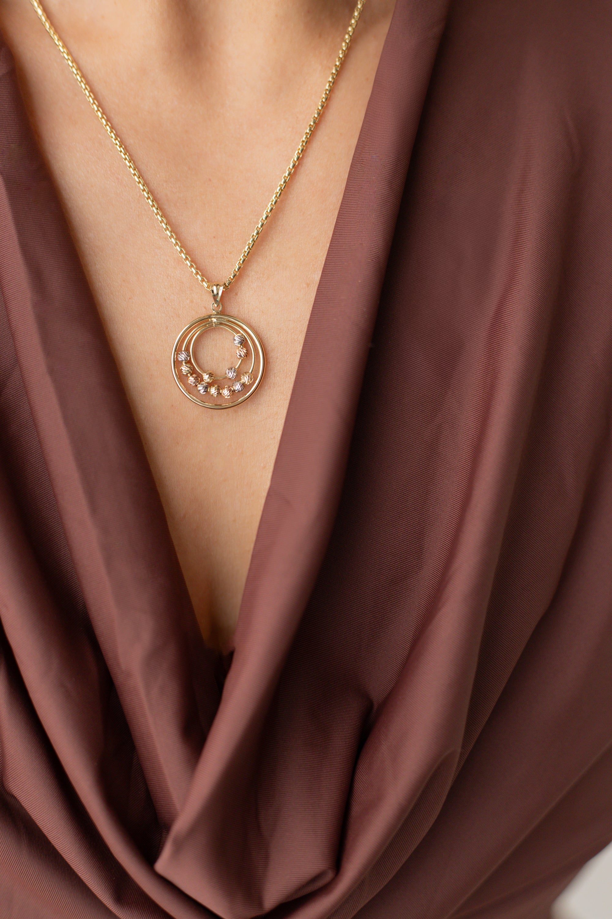 Necklace Veneciana 45cm & Pendant 14k