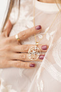 Pendant Cross white & Yellow Gold 14k