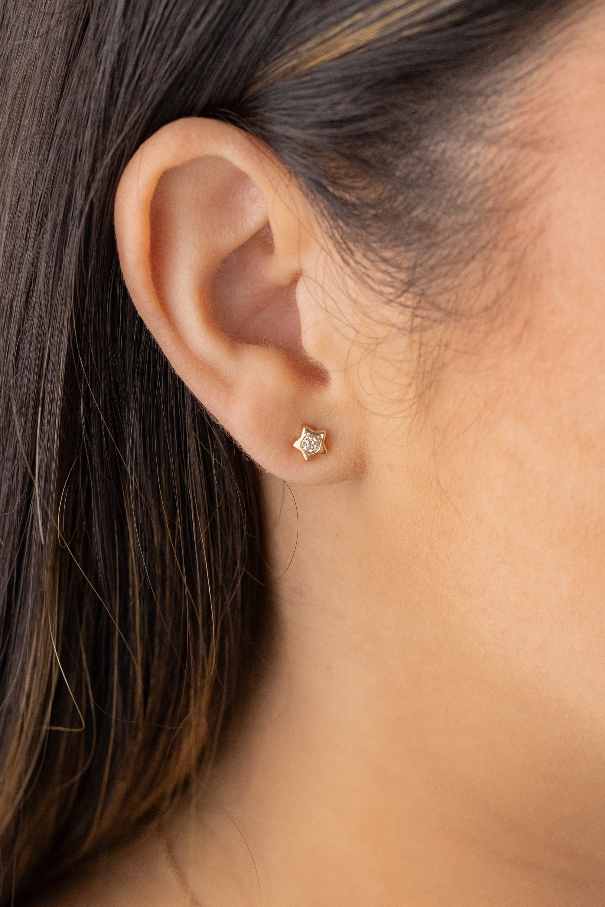 Estrellas Oro & Diamante 14k