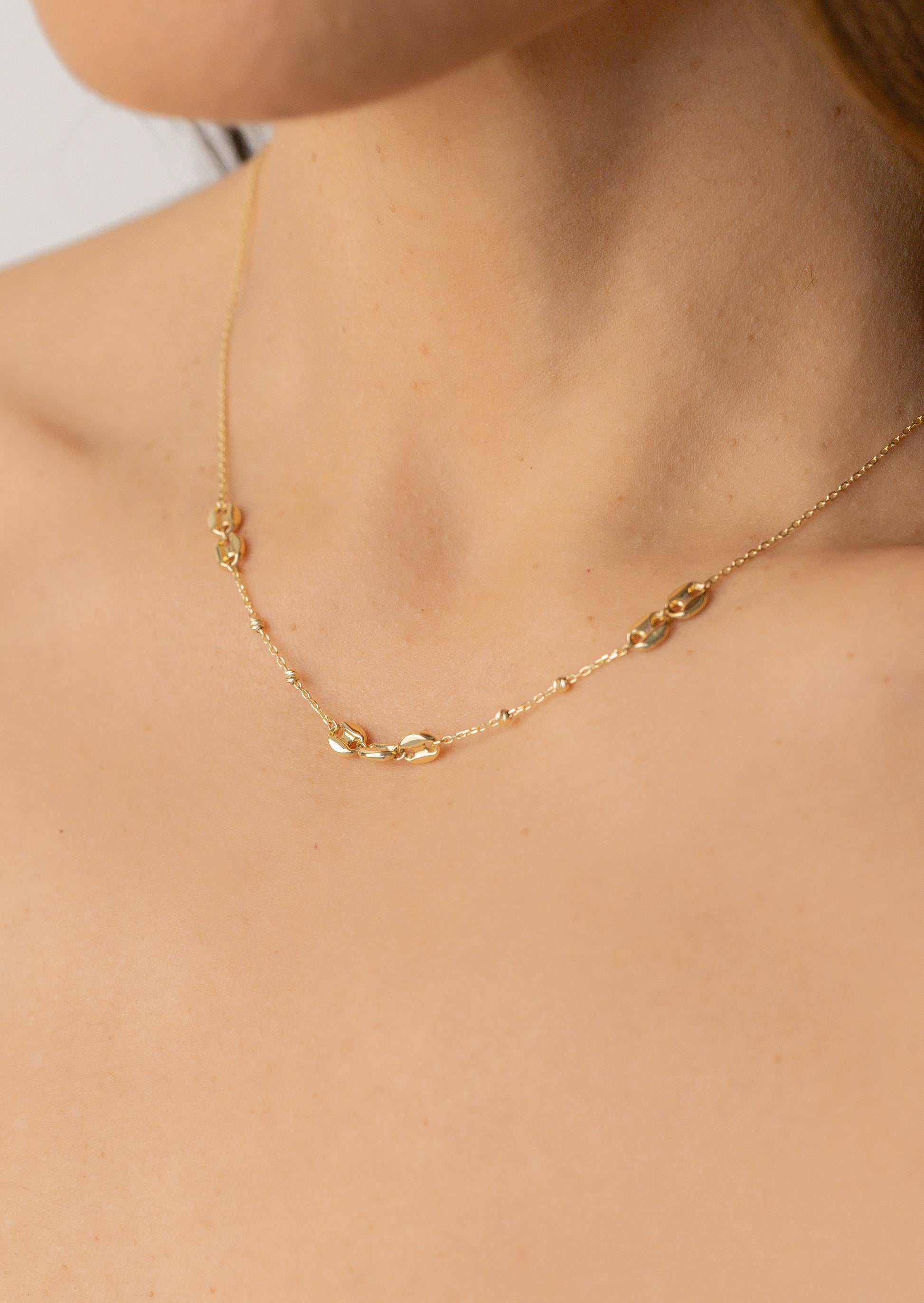 Coffe Beans Necklace 14k