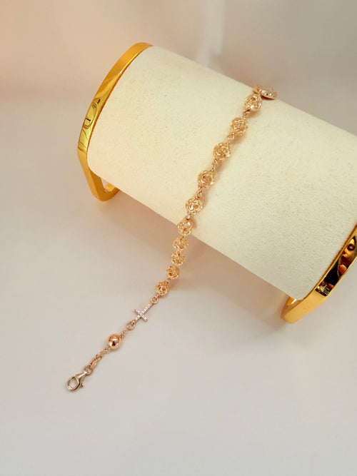 Brazalet Decenario Balines Filigrama 14k 20cm