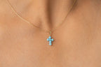 Dije Cristo turquesa 14k