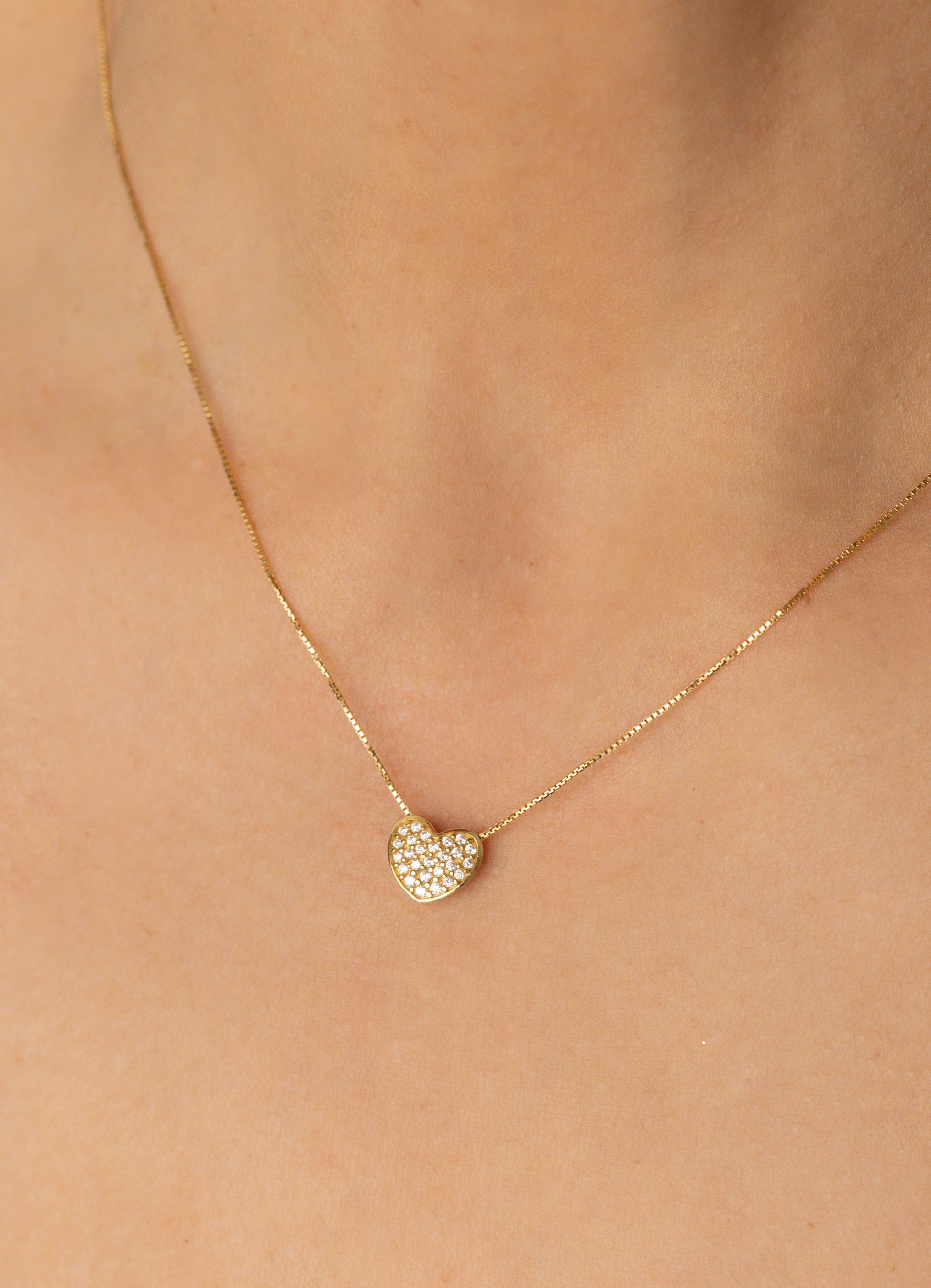 Zirconia Heart Necklace 18K