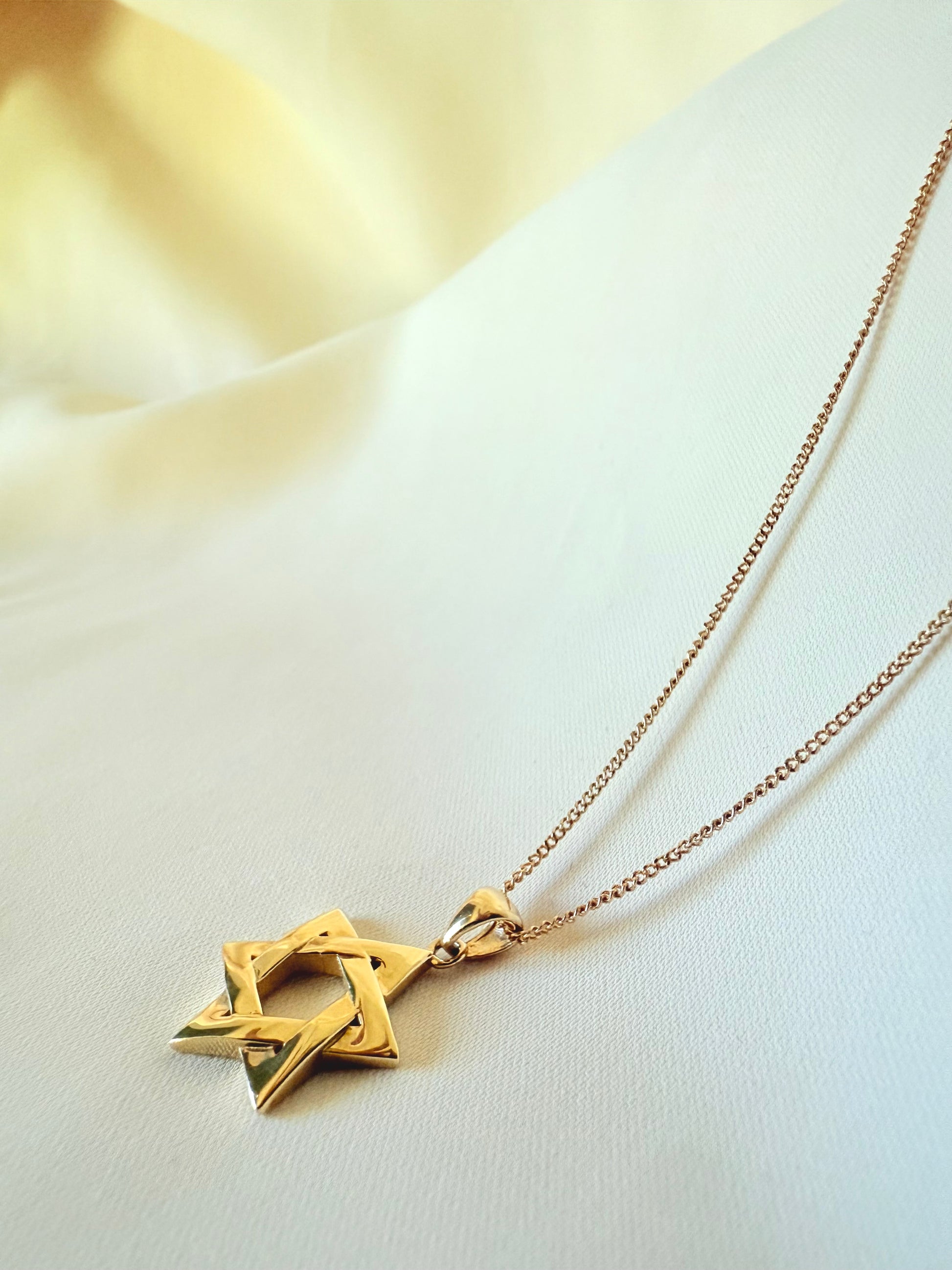Necklace Adjustable & David Star 14k 45cm