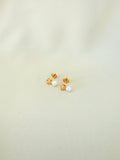 Mini crown Pearls Stud 14K