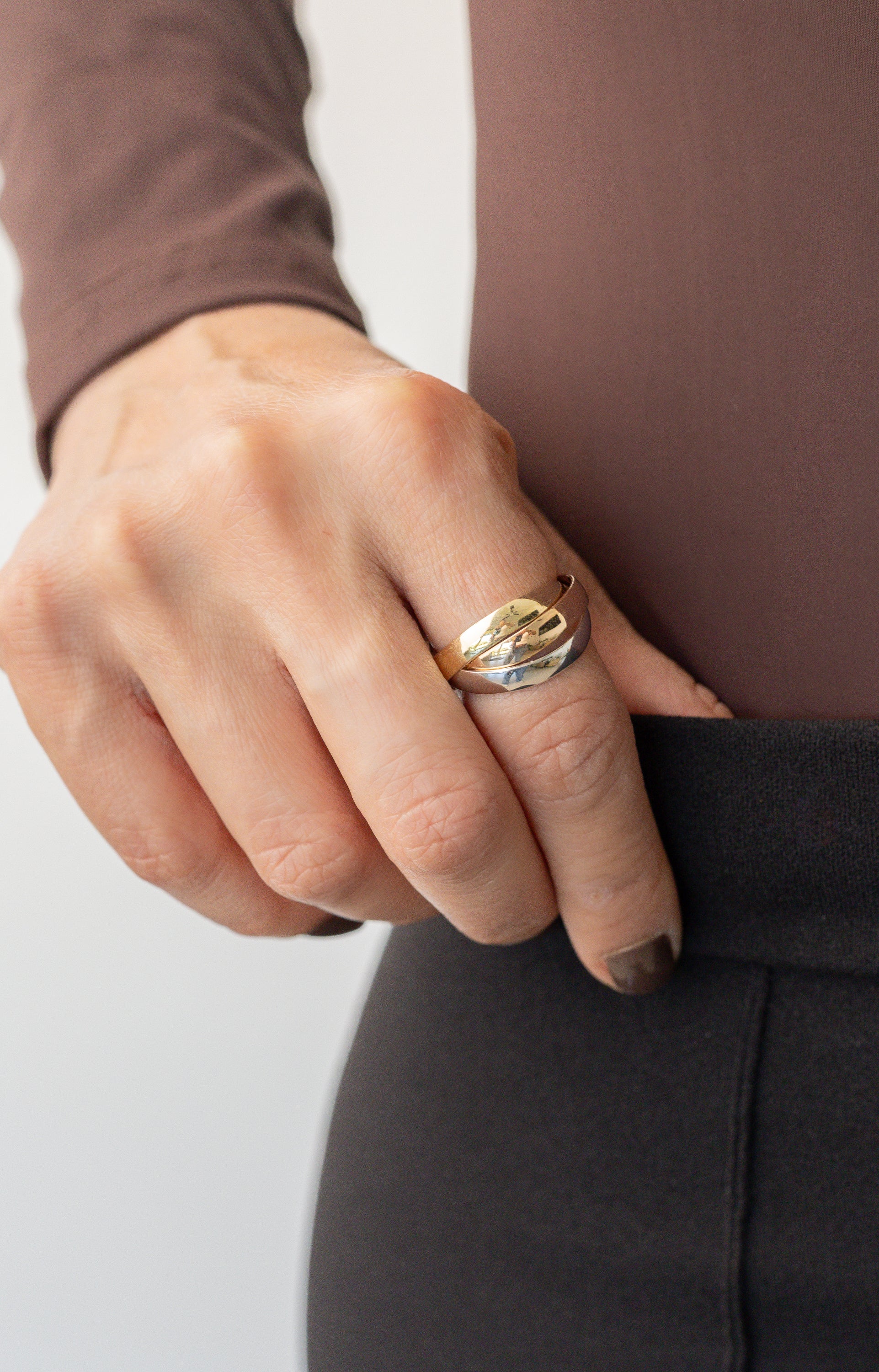 Auralis C tricolor Ring 14k 7 Size
