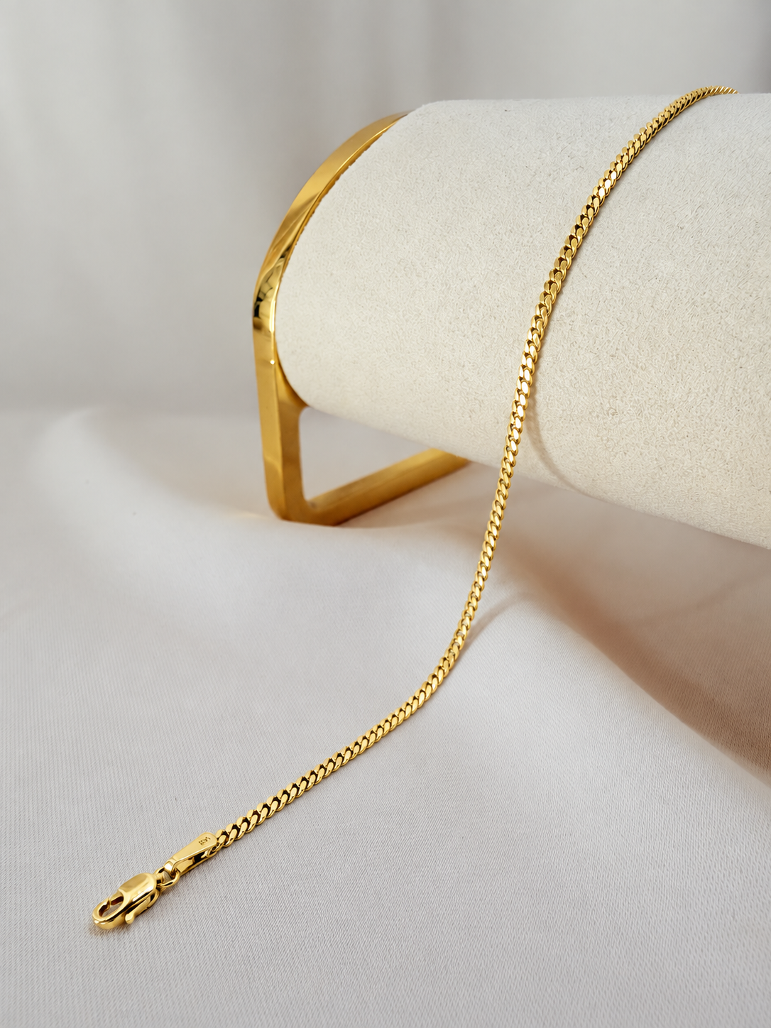 Tobillera Tejido Cuban 14k adjustable 24cm