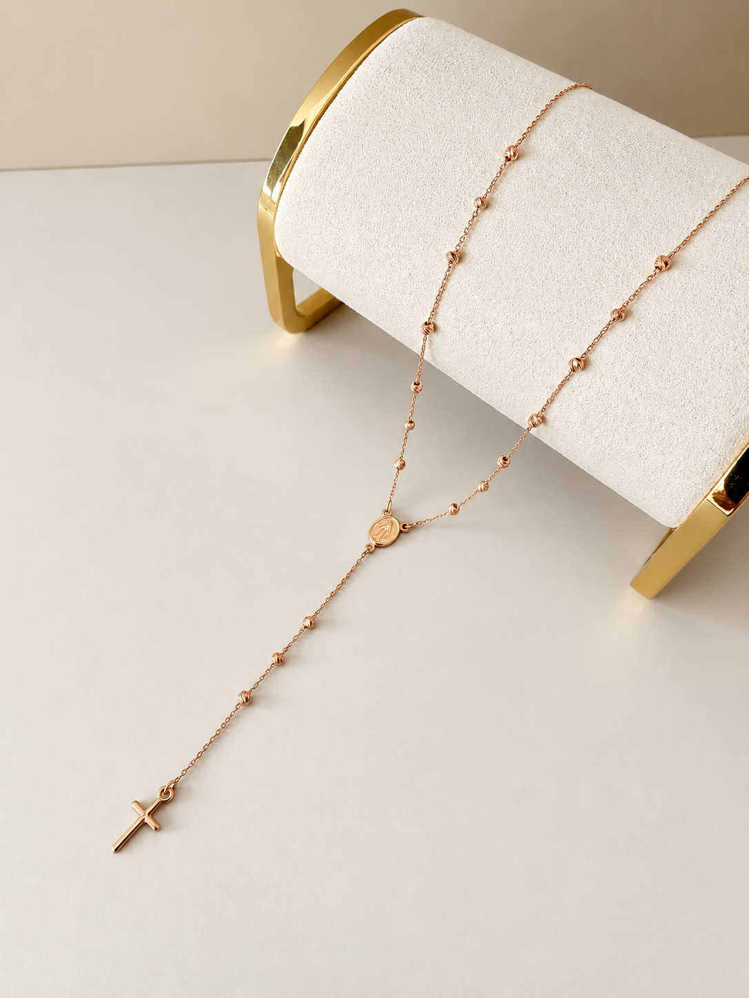 Rosario Oro Rosa 14k 45cm