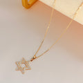 Estrella de david & Cadena 14k 40cm