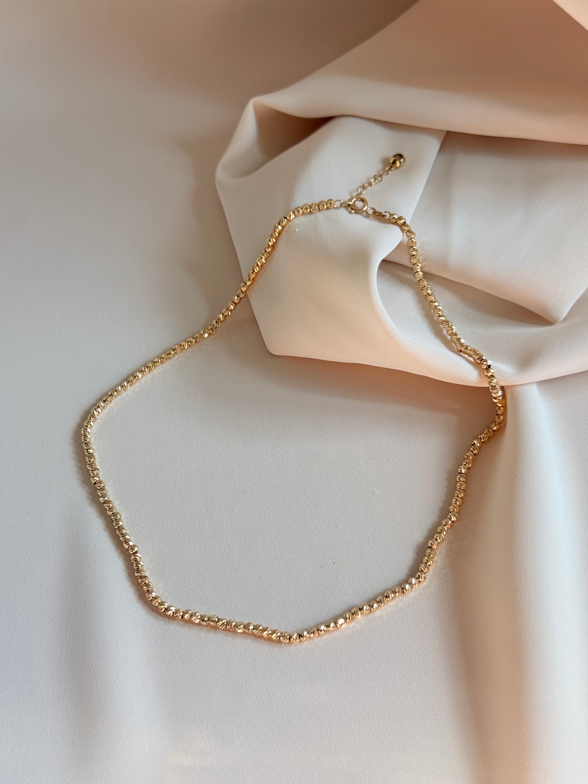 Diamond effect Necklace 37cm 14K
