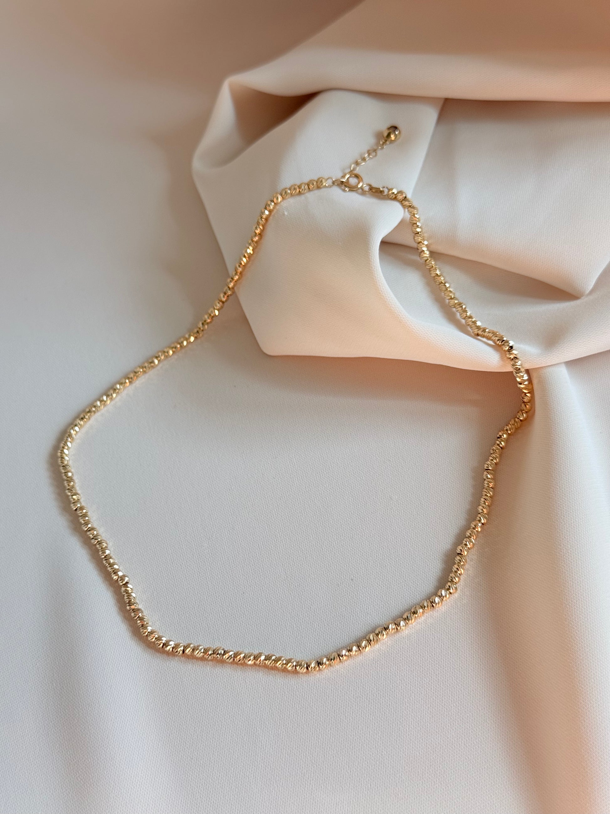 Diamond effect Necklace 37cm 14K
