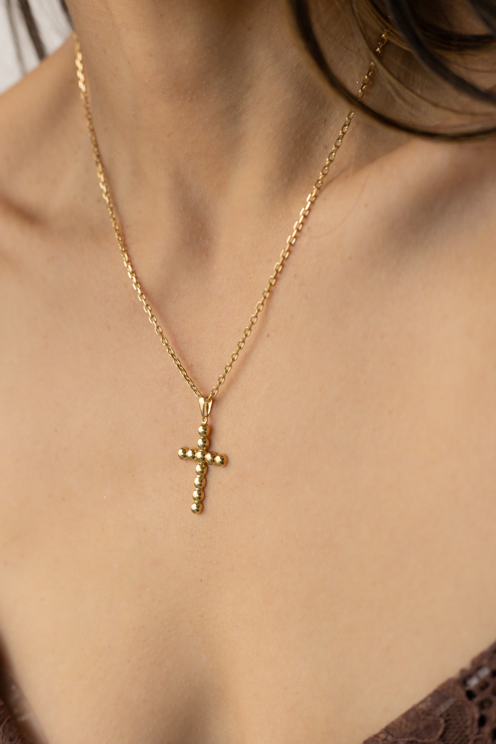 Cross Necklace 45cm 18K