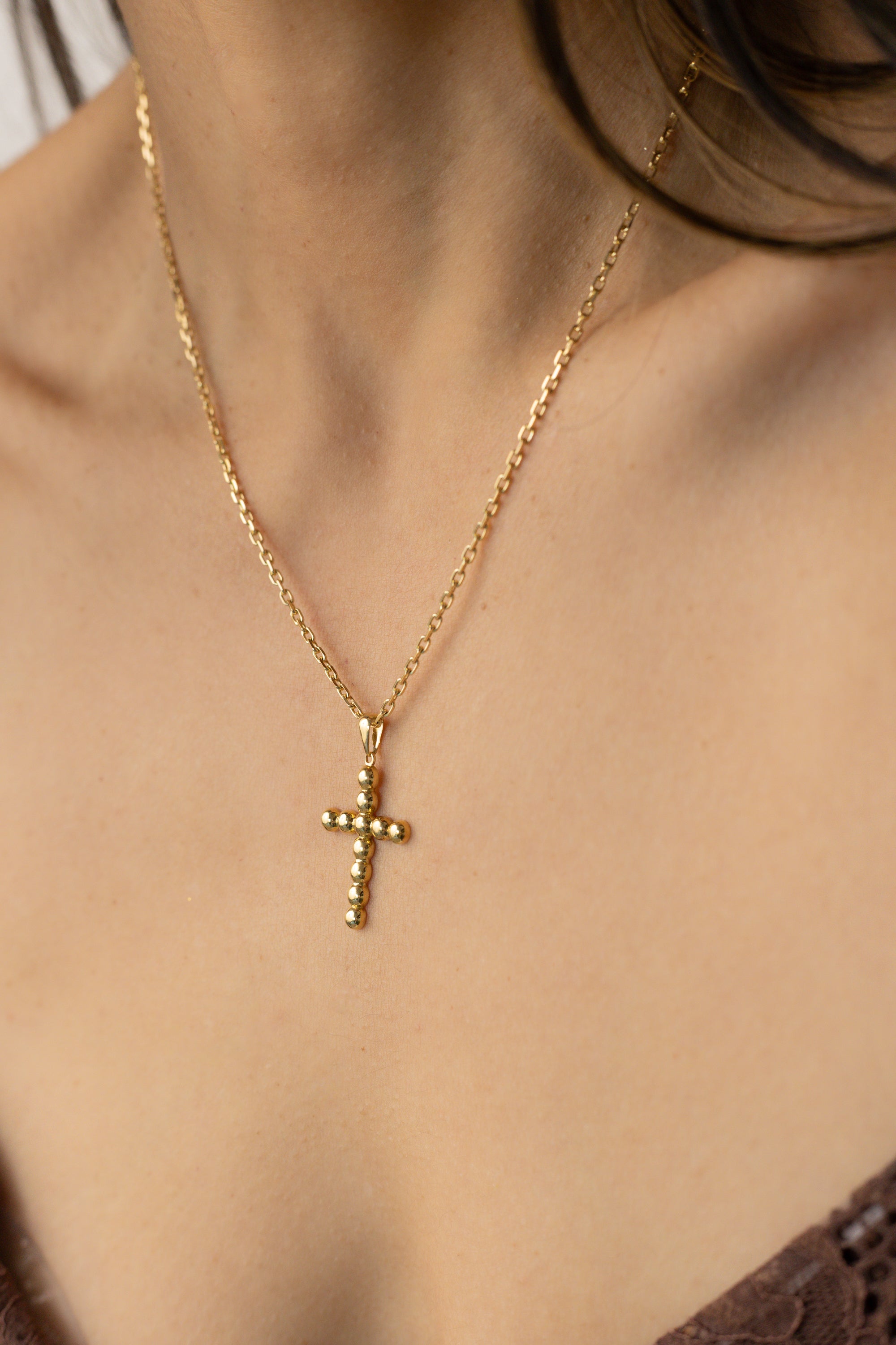Cross Necklace 45cm 18K