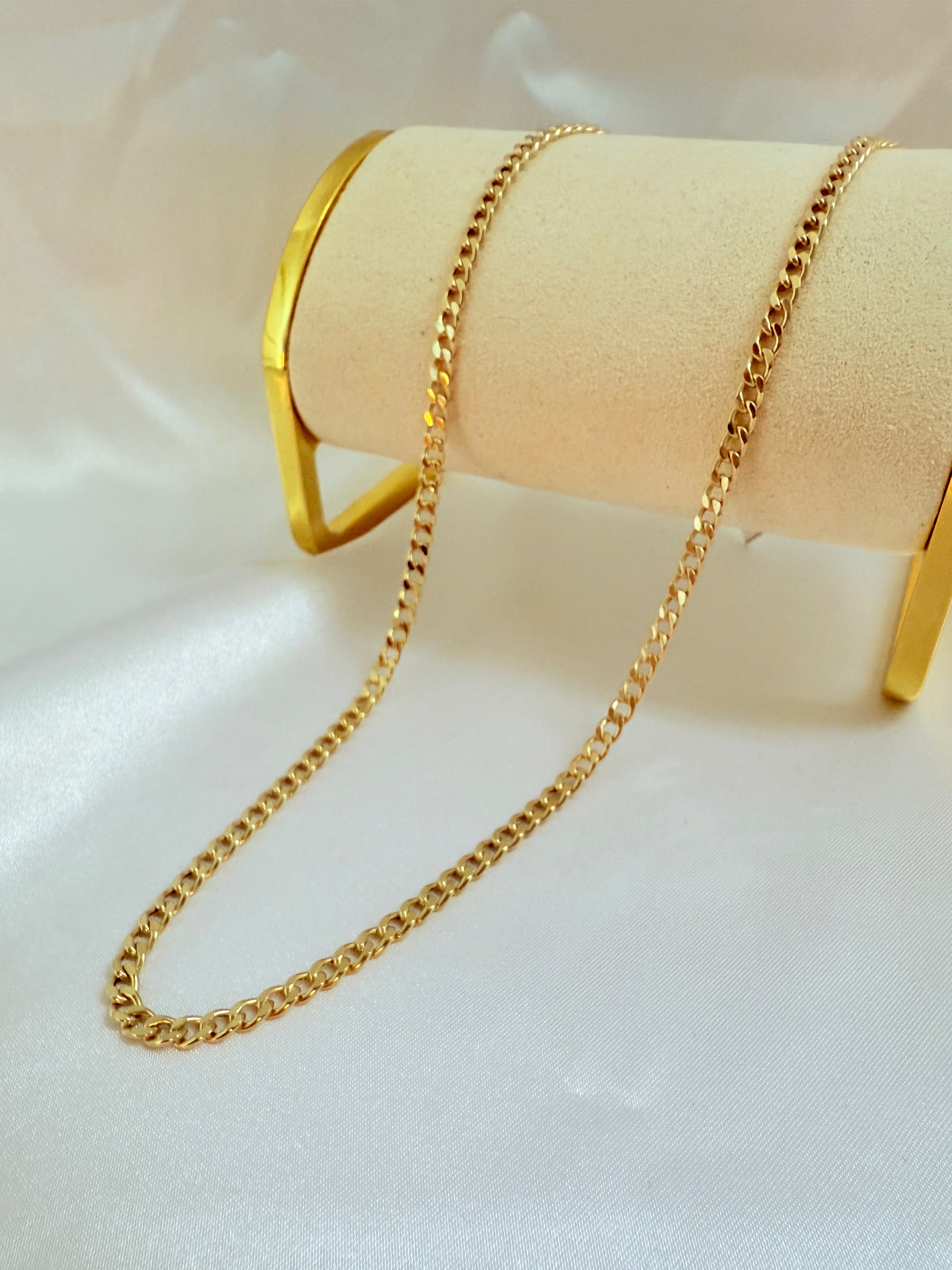 Cadena Barbada 50cm 14k