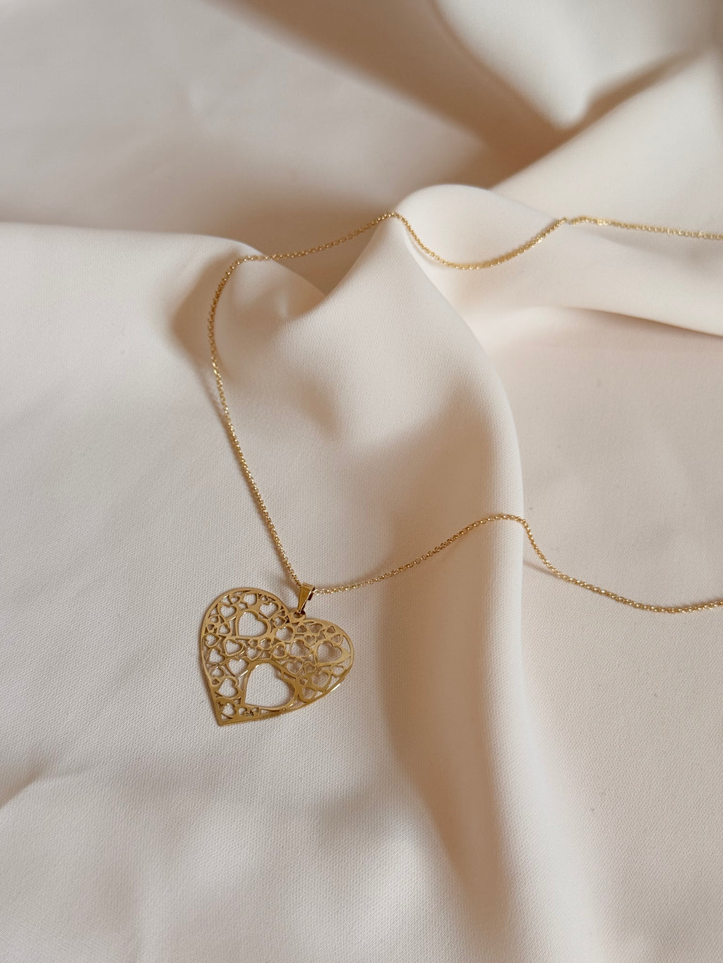 Big heart Necklace 50cm 14K