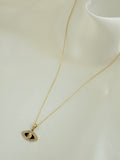 Dark blue Zirconia Turkish Eye Necklace 45cm Adjustable 14k