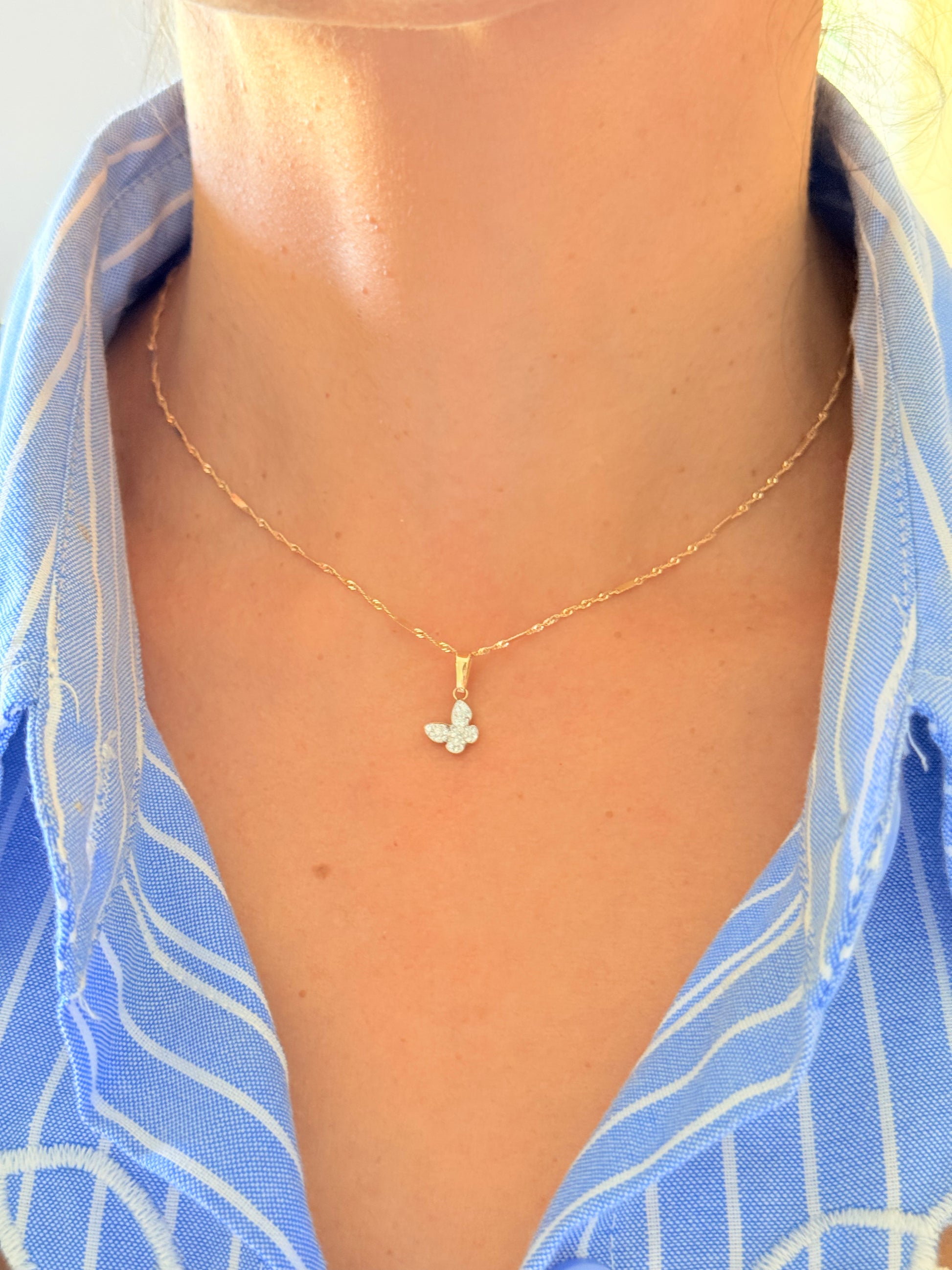 Mini butterfly Necklace  18K