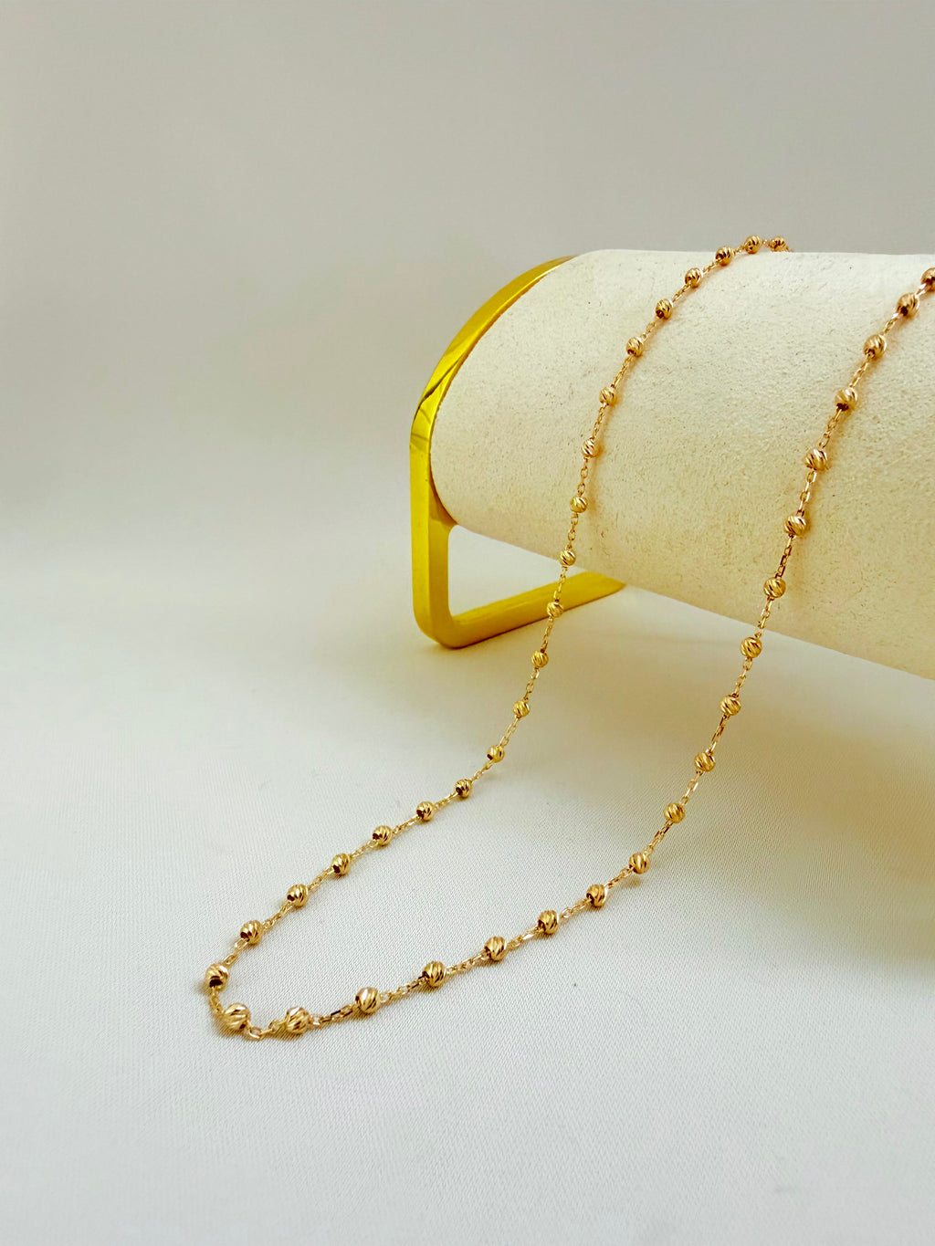 Milano Gargantilla 14k Balines Adiamantados ajustables 44cm