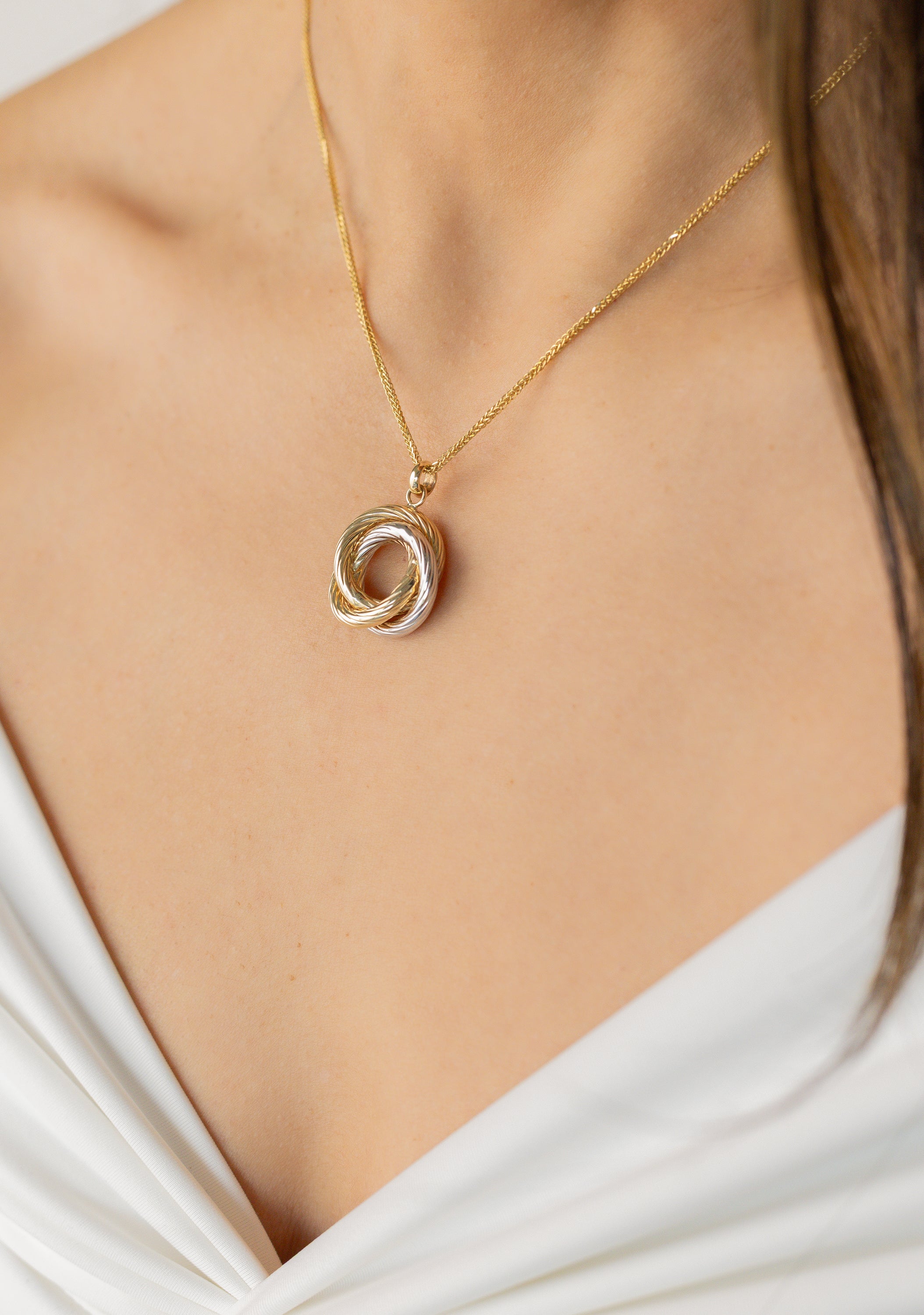 Necklace Spiguetta & Pendant 40cm 14k