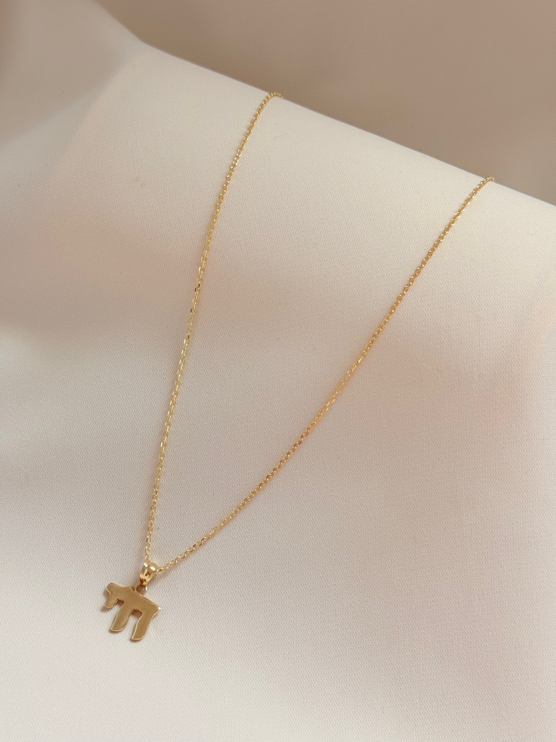 Chai symbol Necklace 40cm 14K
