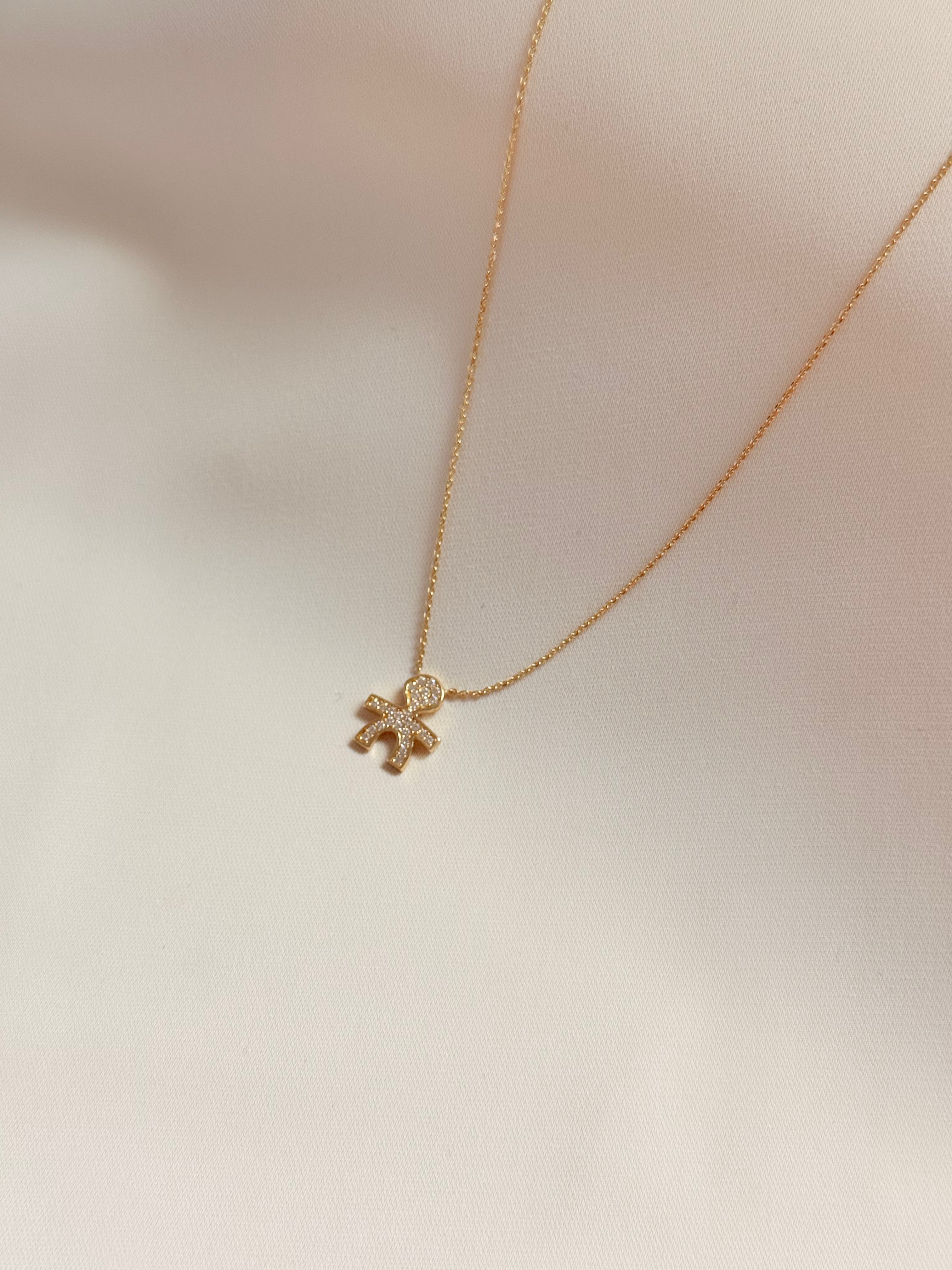 Fancy Child charm Choker 14K
