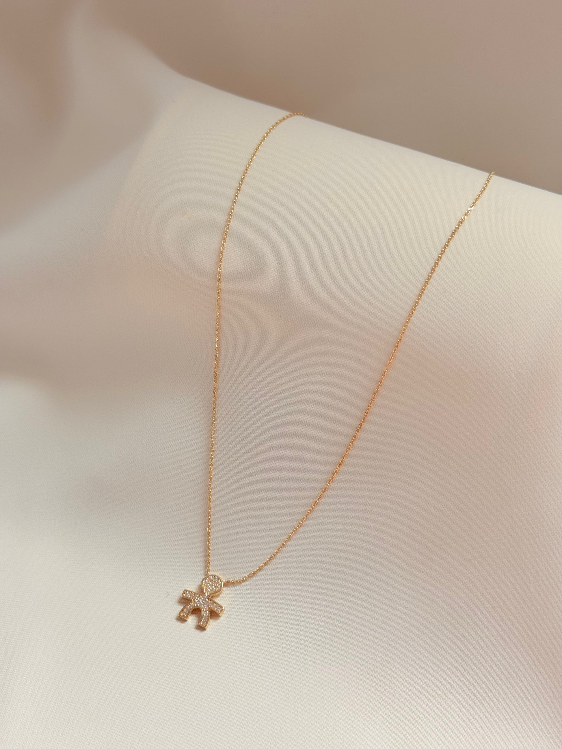 Fancy Child charm Choker 14K