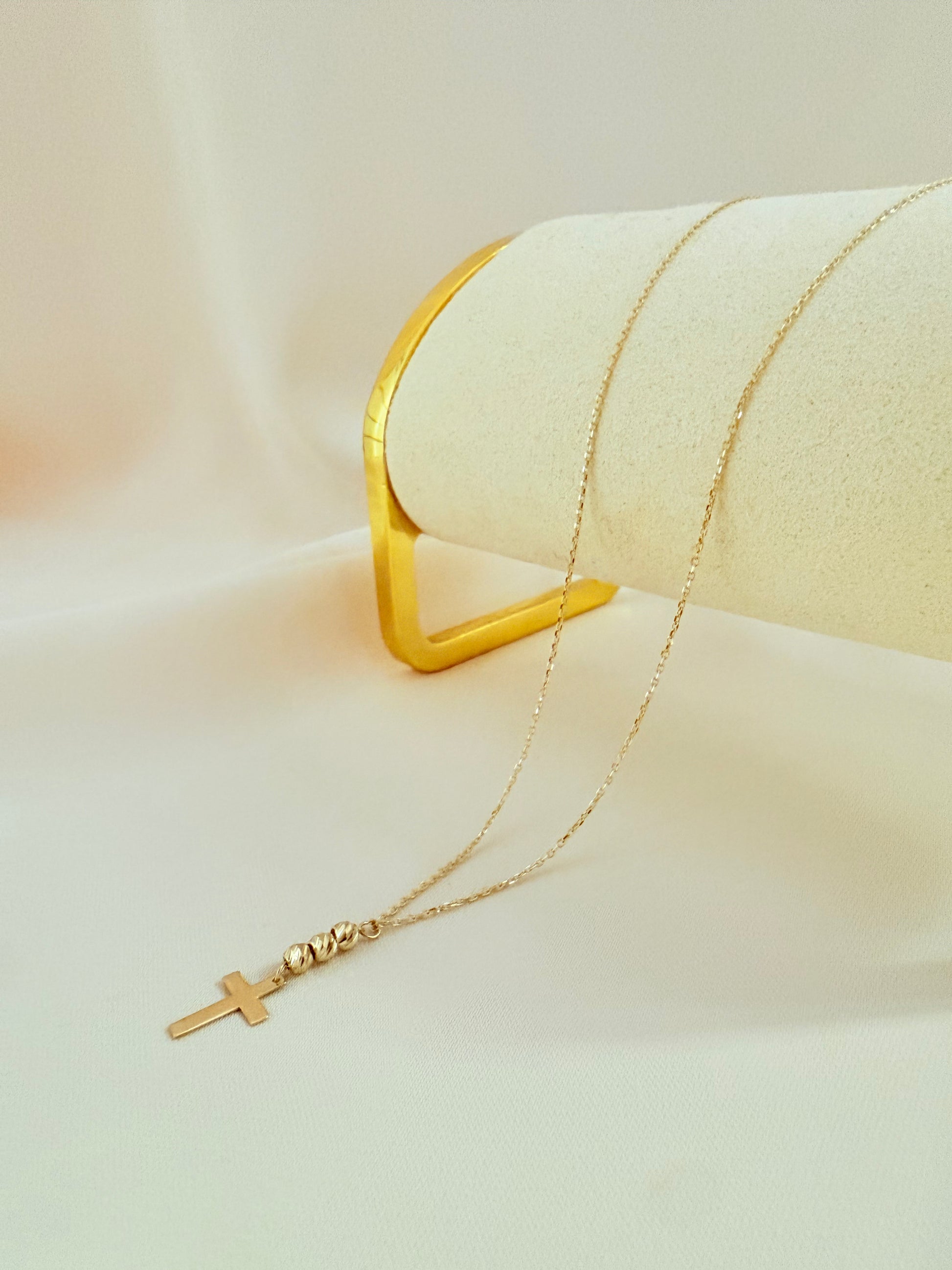Choker Cross Adjustable 46cm 14k