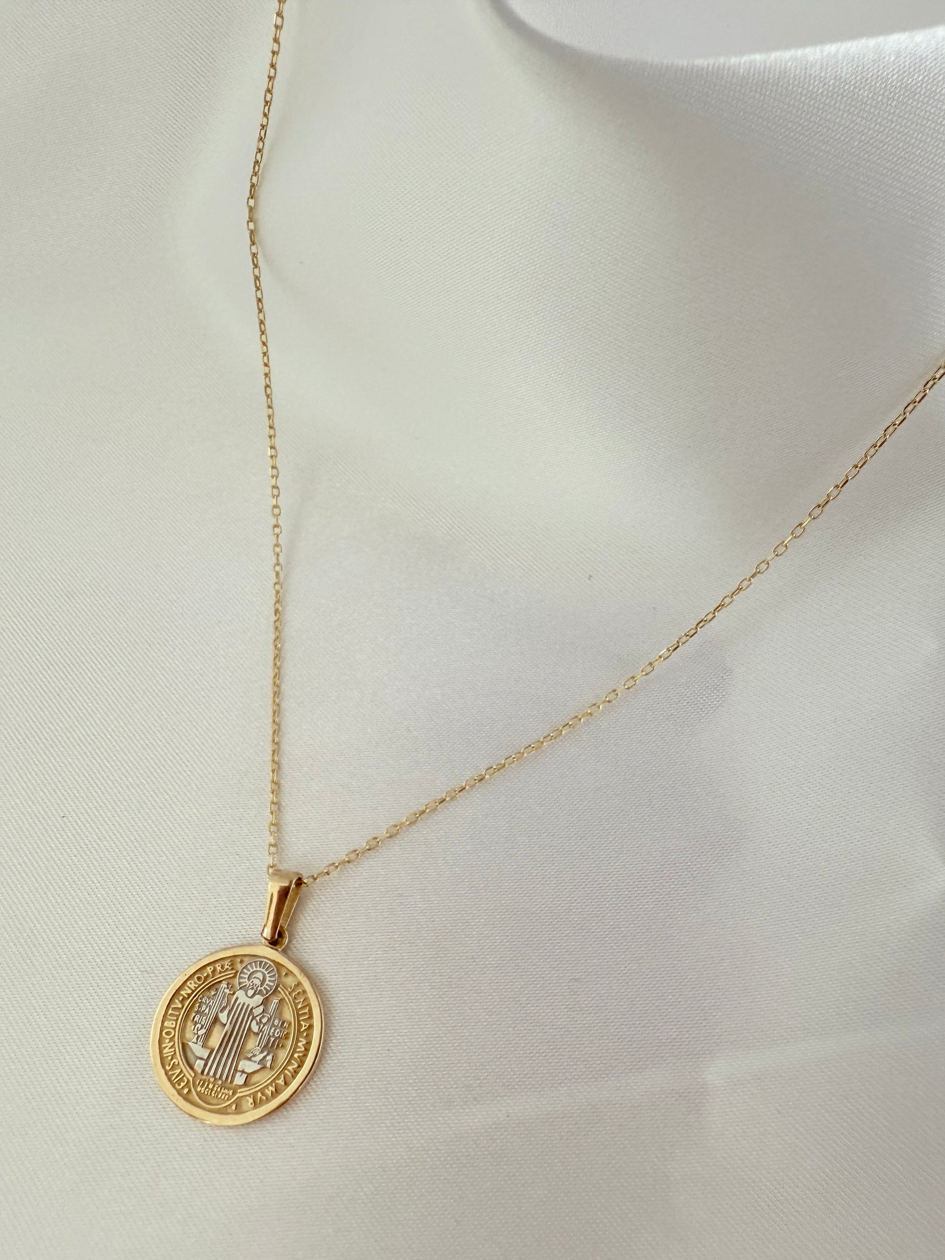 San Benito Coin Necklace 40cm 14k