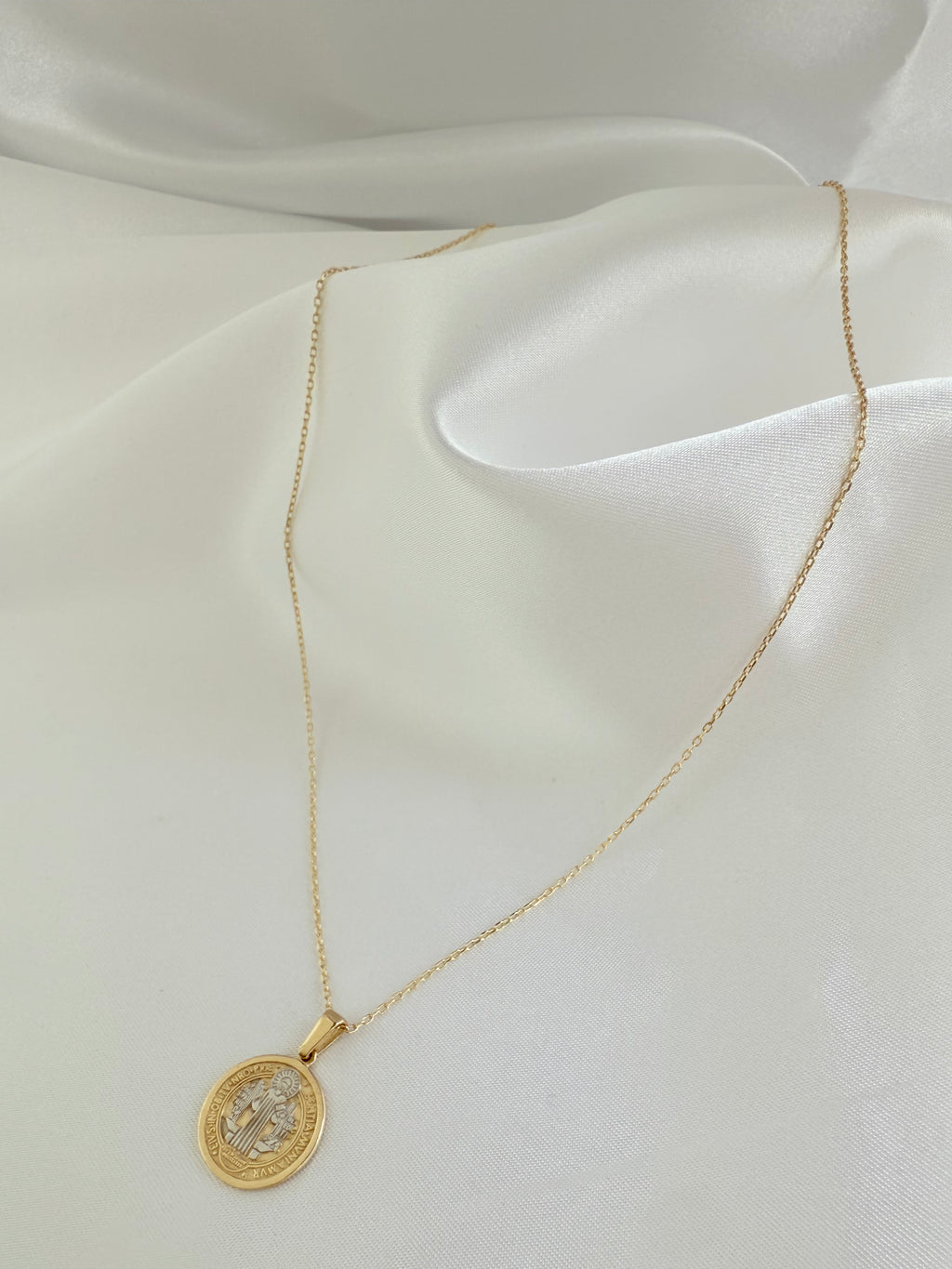San Benito Coin Necklace 40cm 14k
