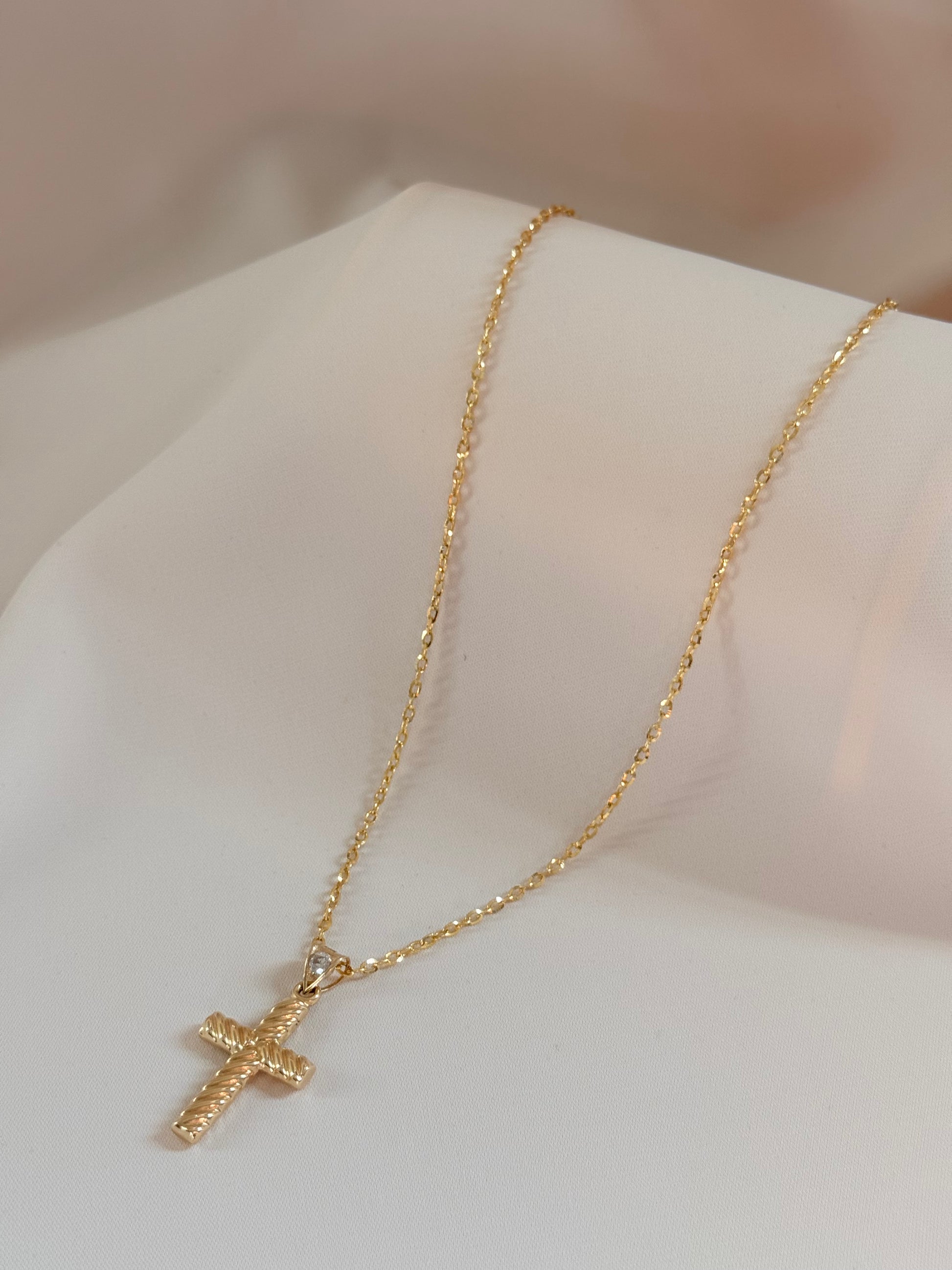 Cross Necklace 51cm 14K