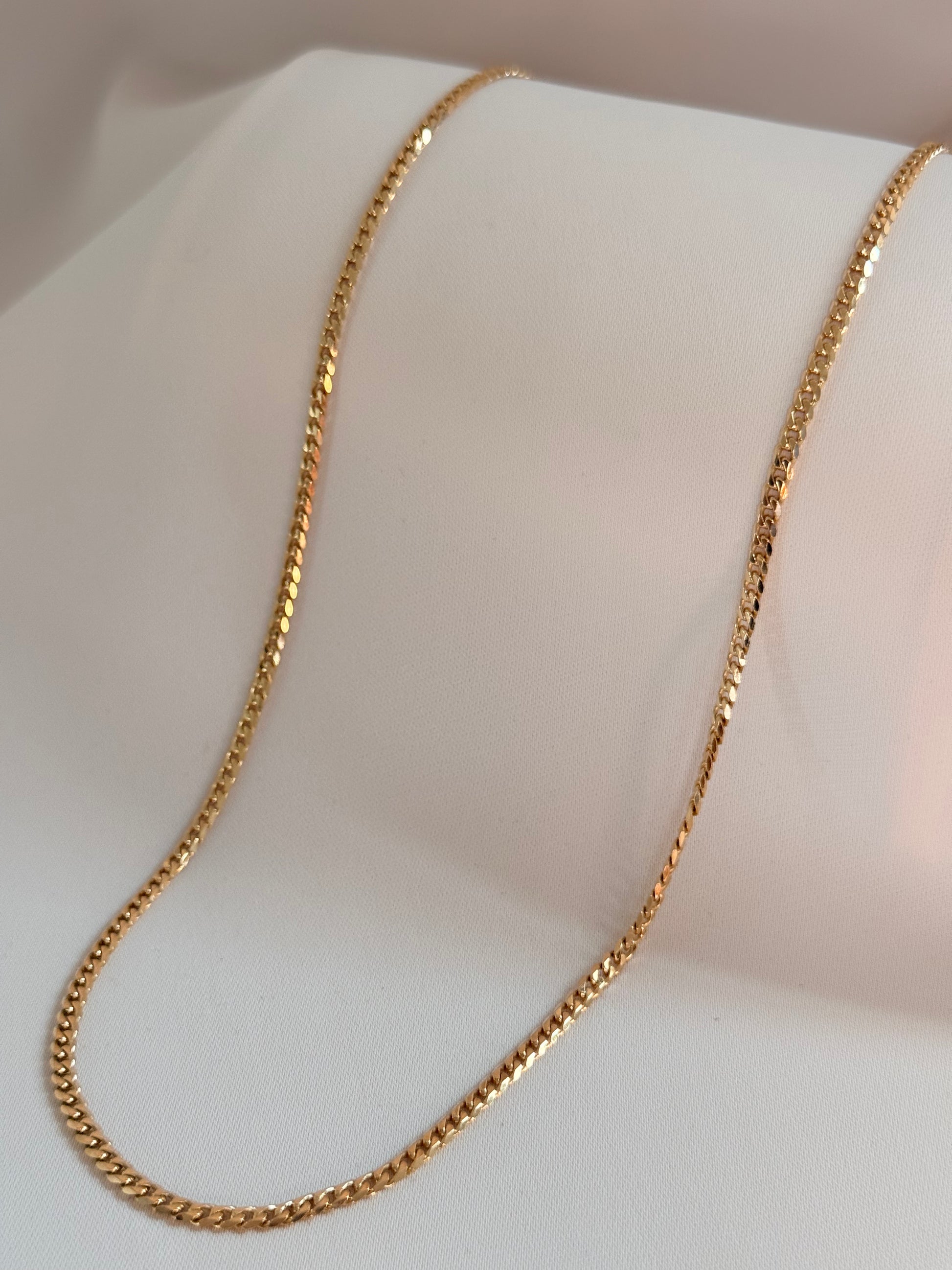 Cuban knitted Necklace 60cm 18K