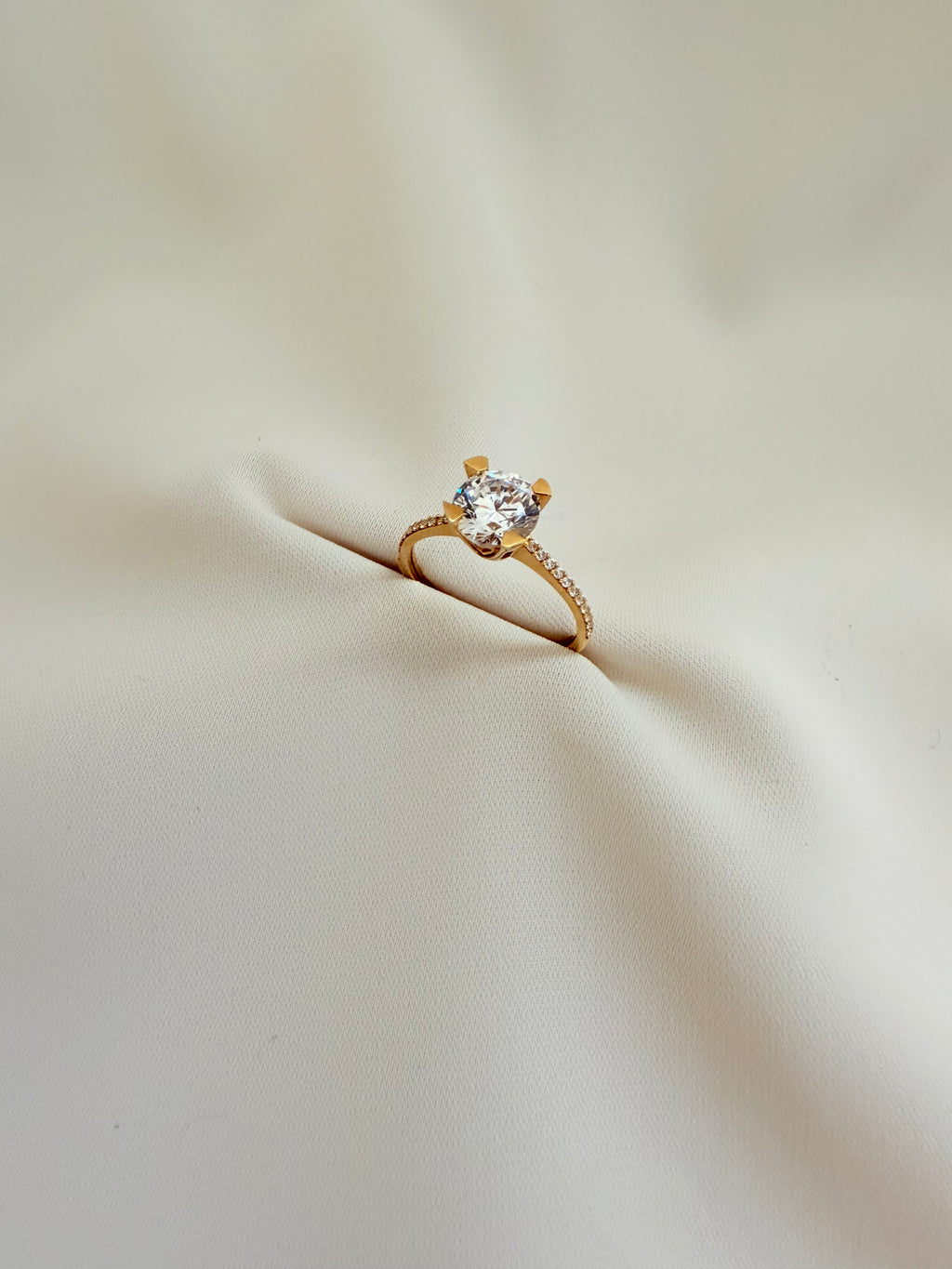 Solitario Zirconia Italiana 18k size 6/2