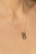 Heart Plate Necklace  14K
