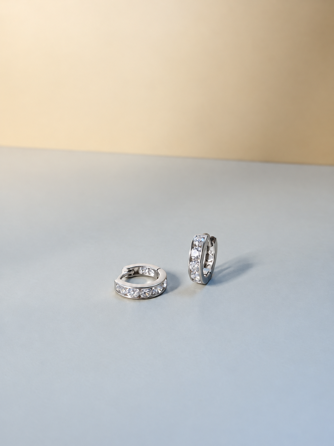 Mini Destellos Oro Blanco 18k 1mm Diametro