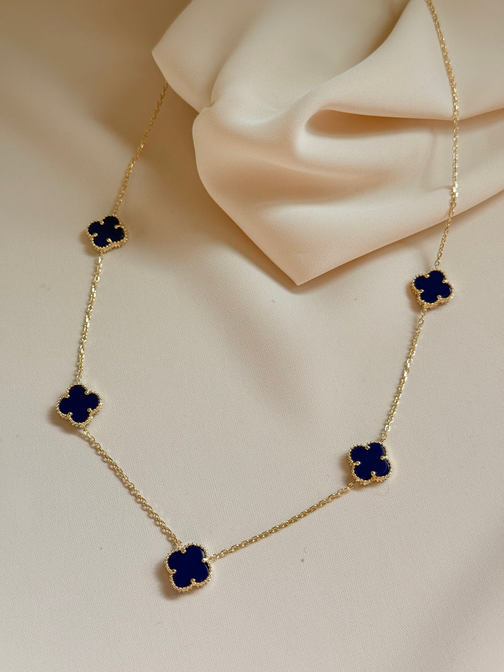 Dark blue Necklace adjustable 45cm 14K